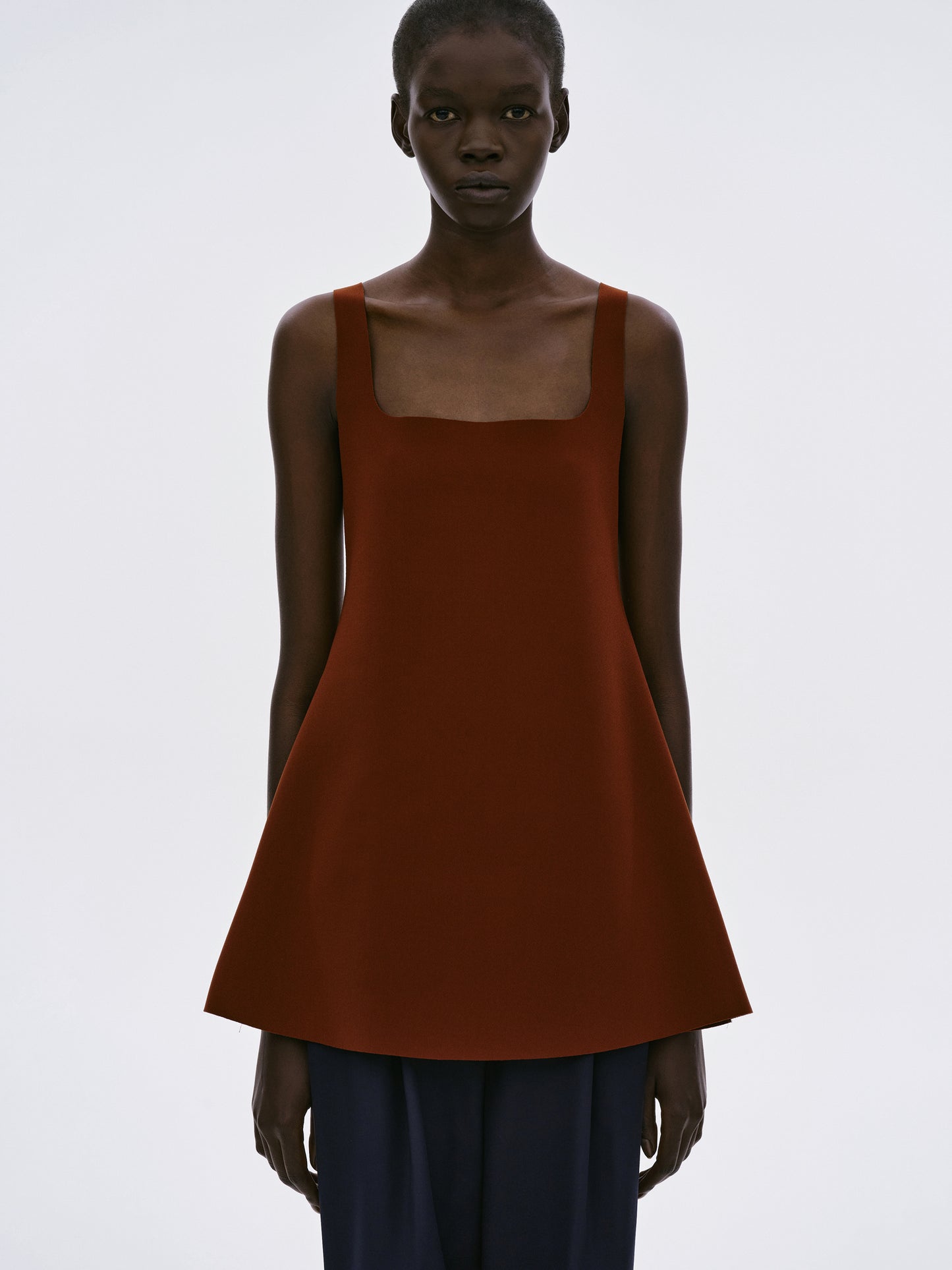 Flared Crepe Top, Garnet