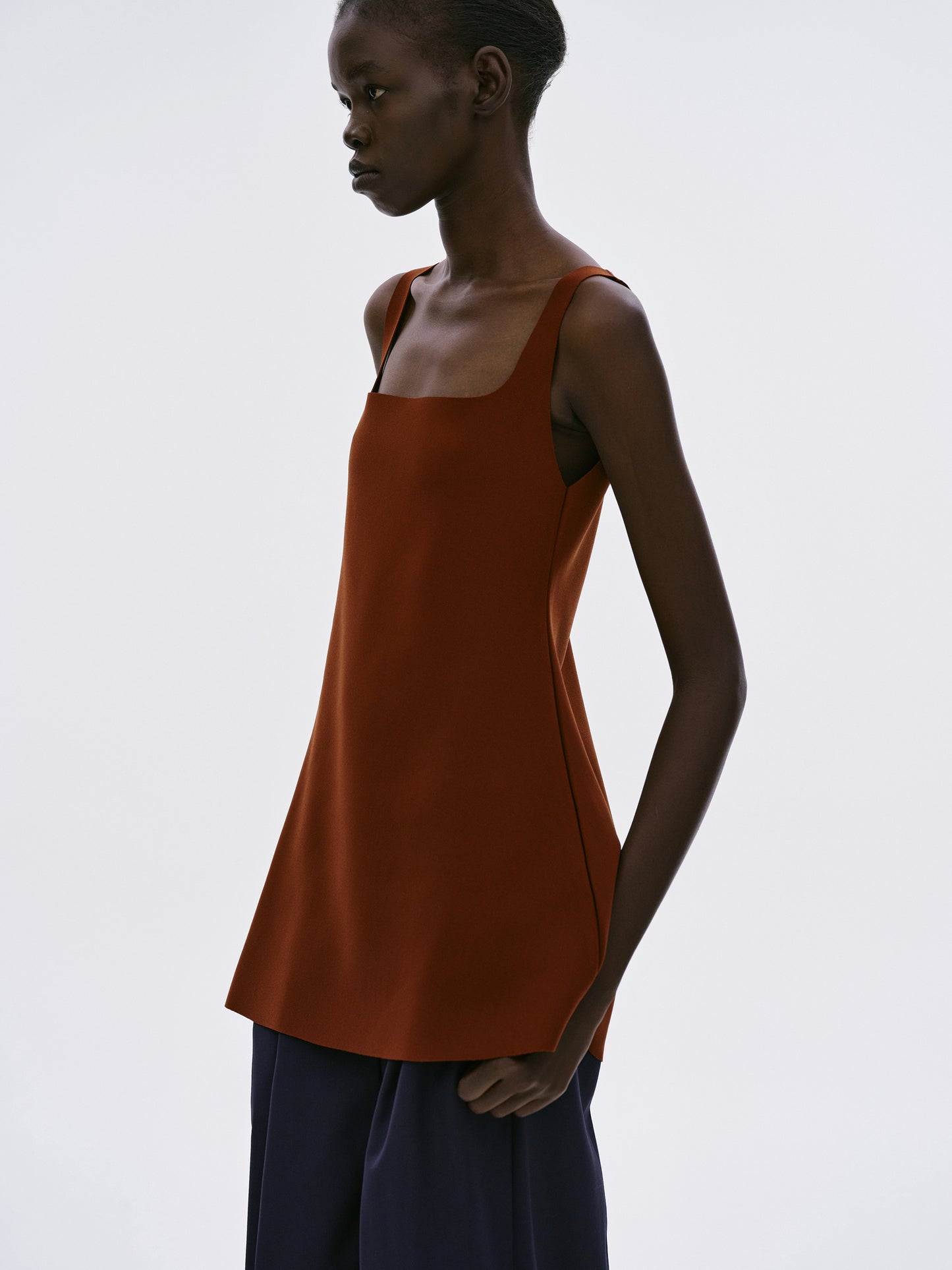Flared Crepe Top, Garnet