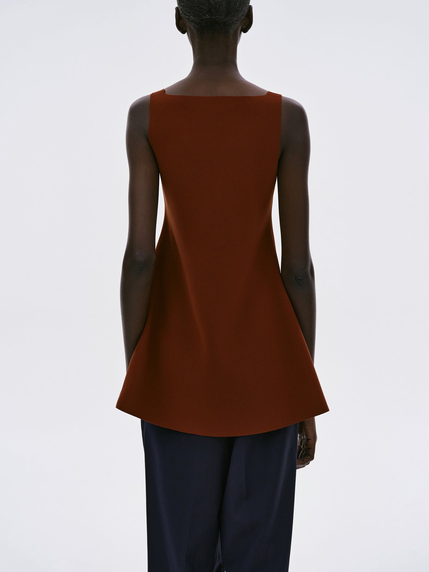 Flared Crepe Top, Garnet