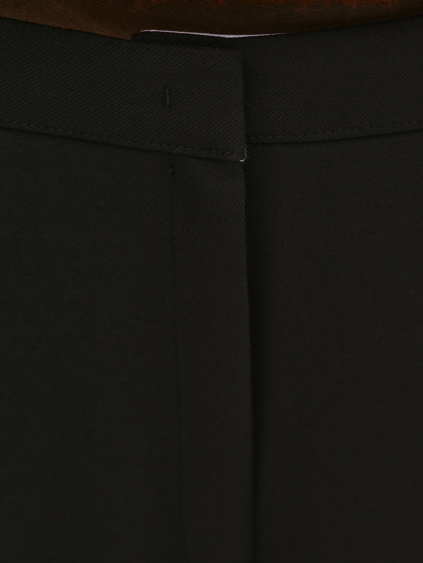 Wool-Blend Tapered Trousers, Black