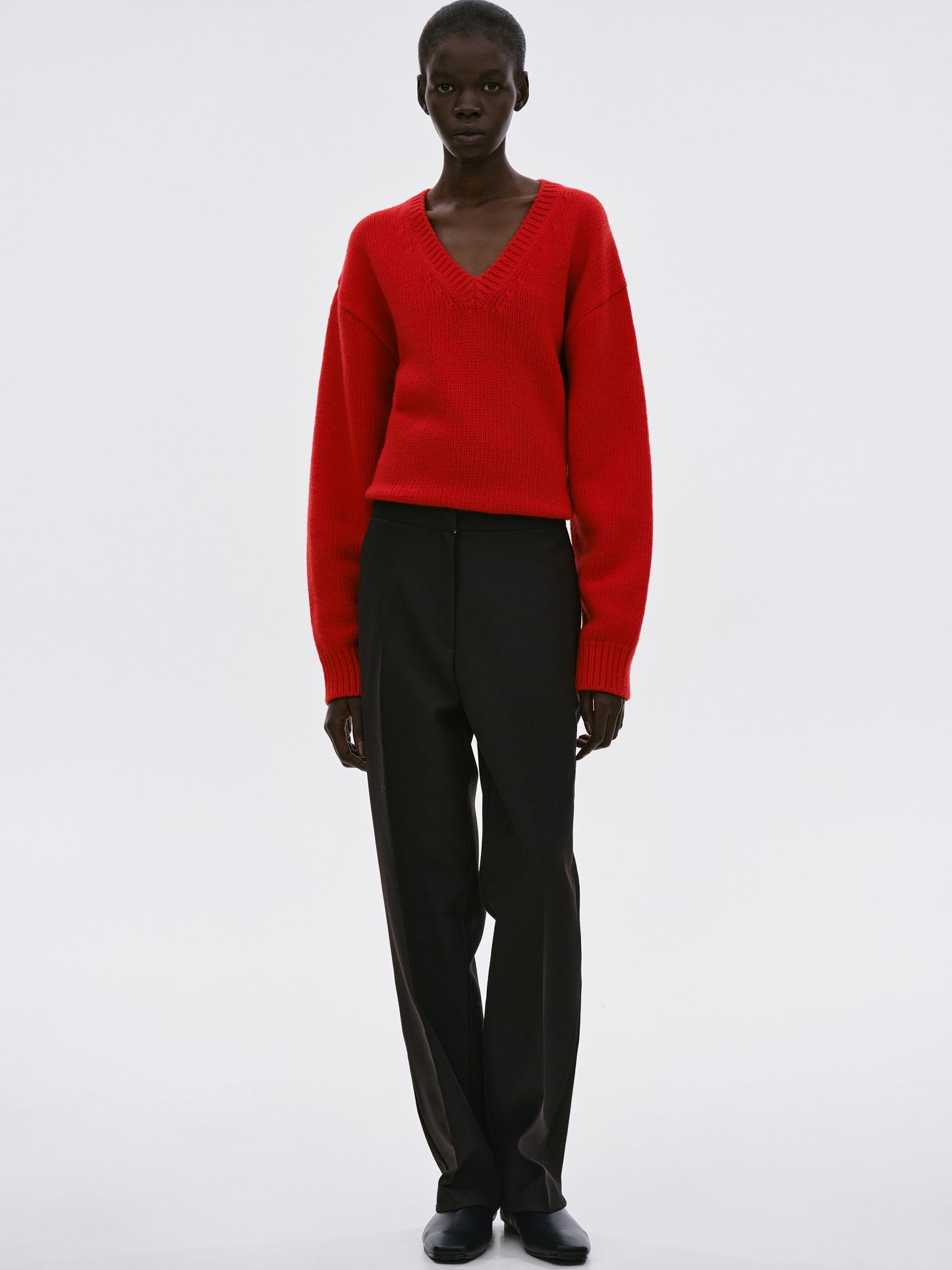 Wool-Blend Tapered Trousers, Black