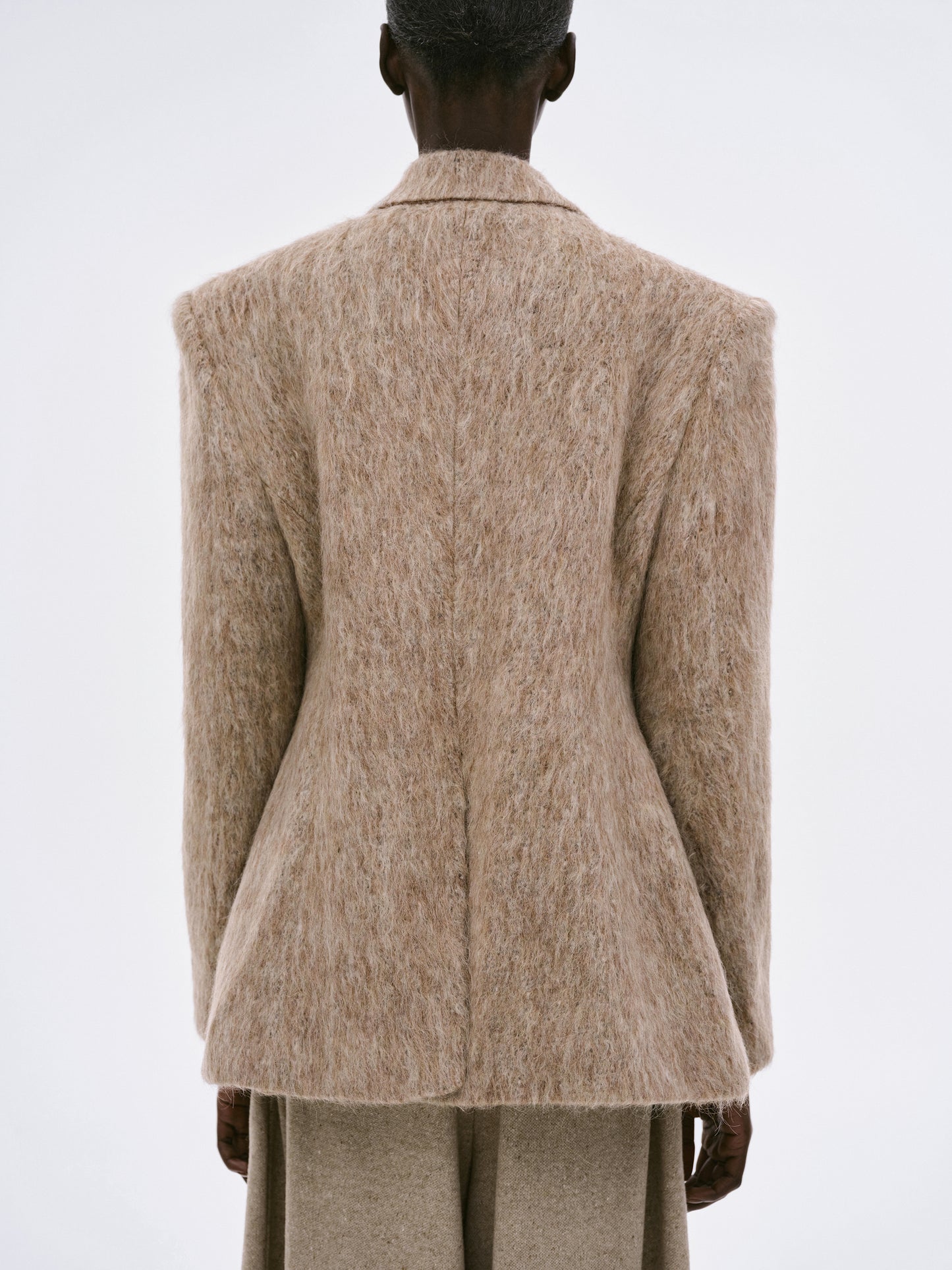 Sloane Brushed Cinch Blazer, Beige Melange