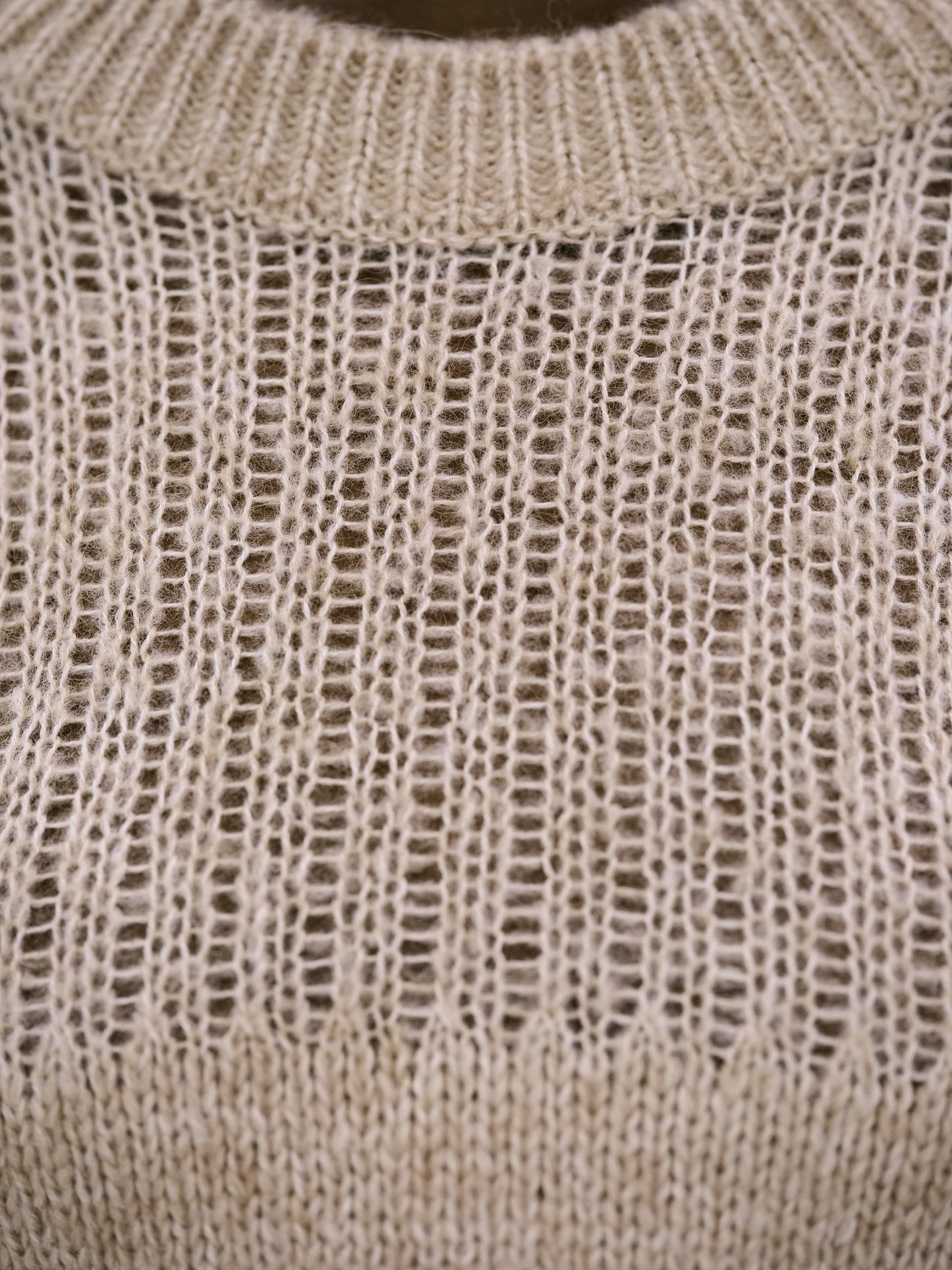 Irregular Open Knit, Sand Beige