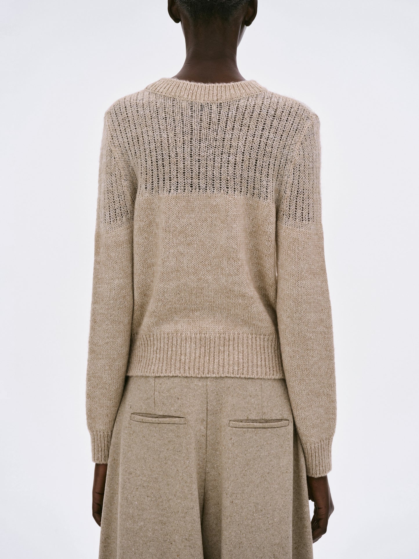 Irregular Open Knit, Sand Beige