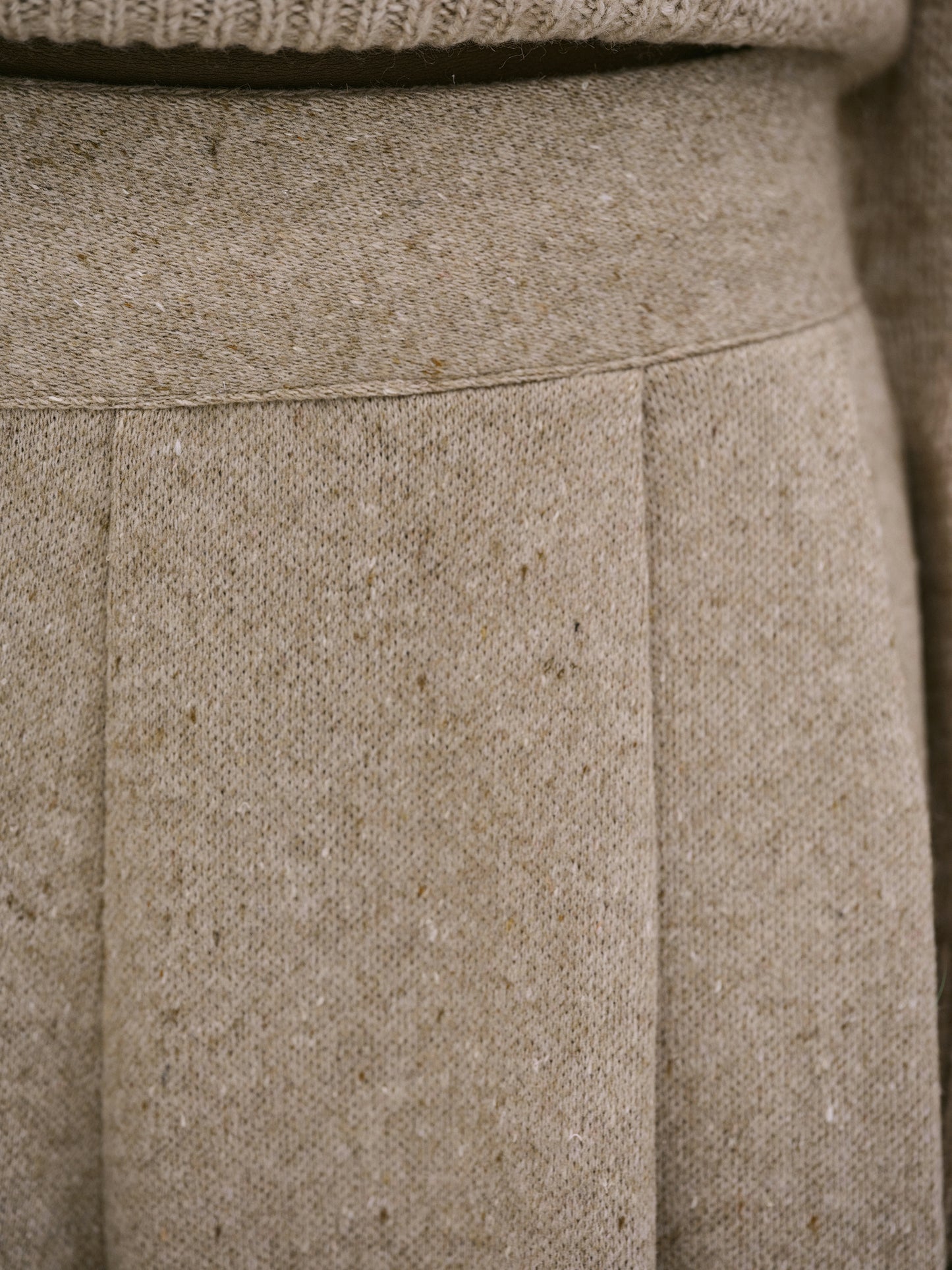 Wide-Leg Wool Trousers, Cork