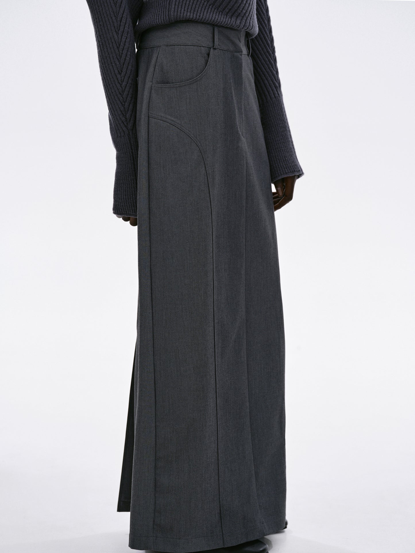 Galliga Long Pencil Skirt, Charcoal