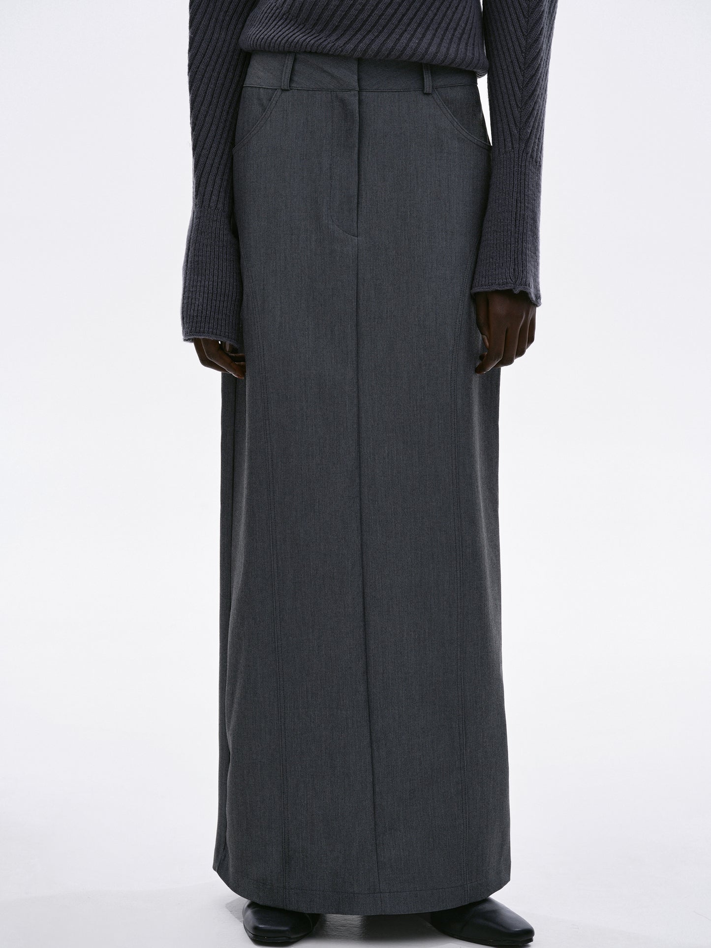 Galliga Long Pencil Skirt, Charcoal
