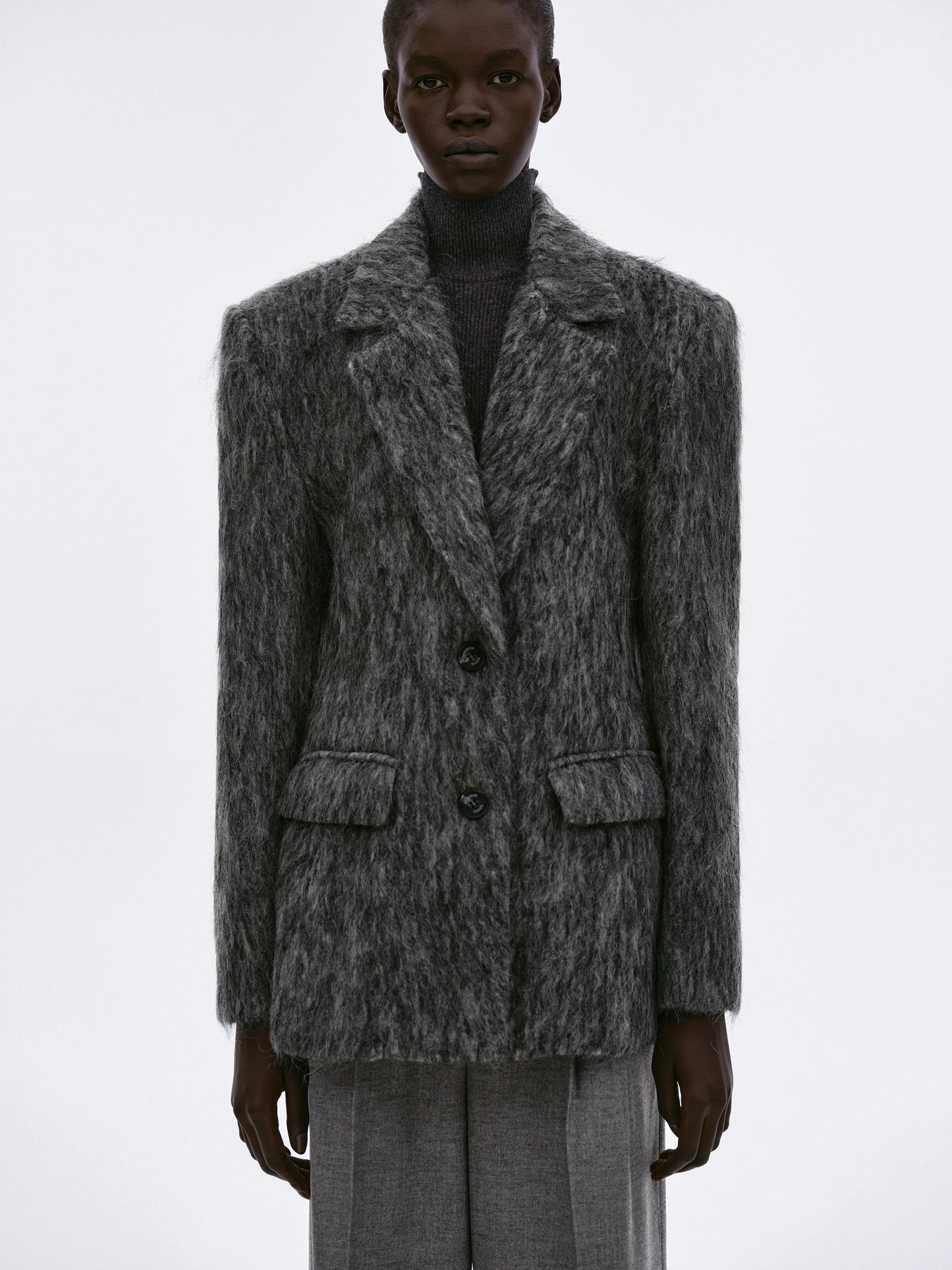 Sloane Brushed Cinch Blazer, Anthracite Melange