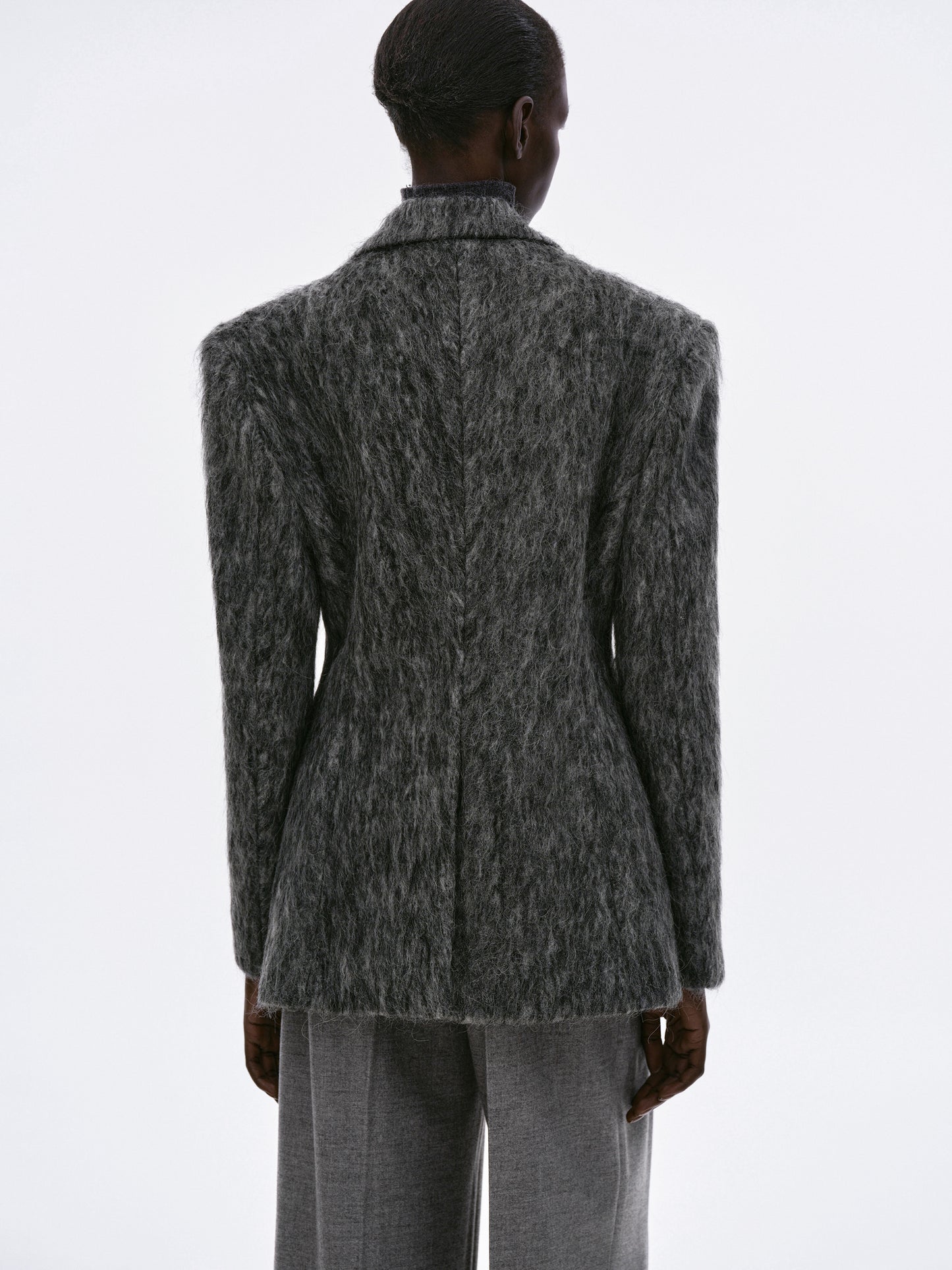 Sloane Brushed Cinch Blazer, Anthracite Melange