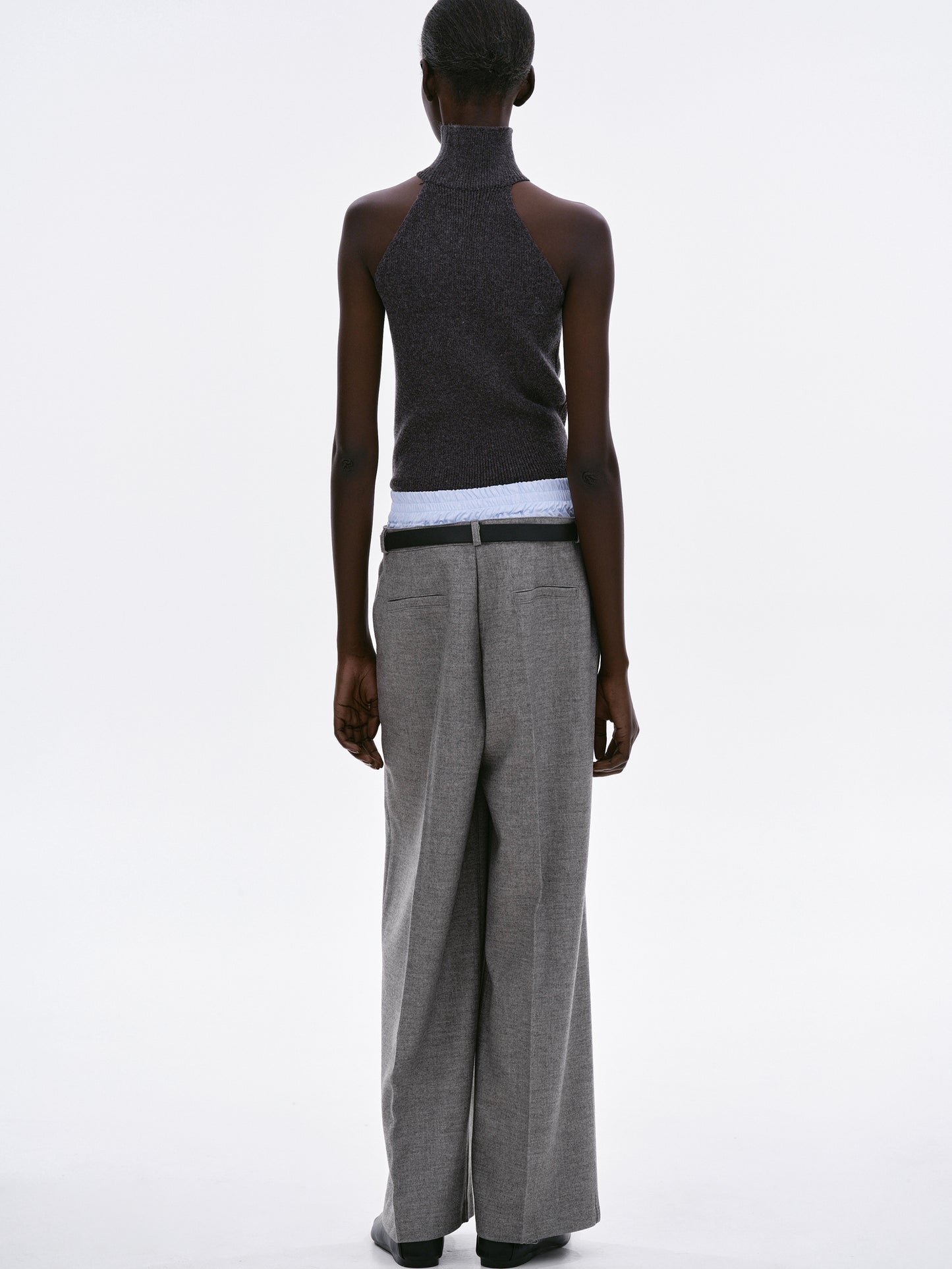 Caronte Built-In Boxers Belted Trousers, Grey