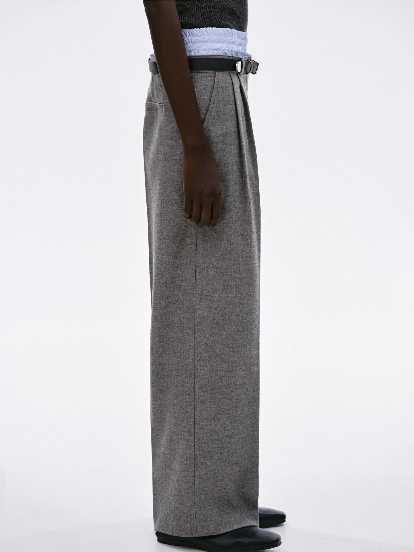 Caronte Built-In Boxers Belted Trousers, Grey