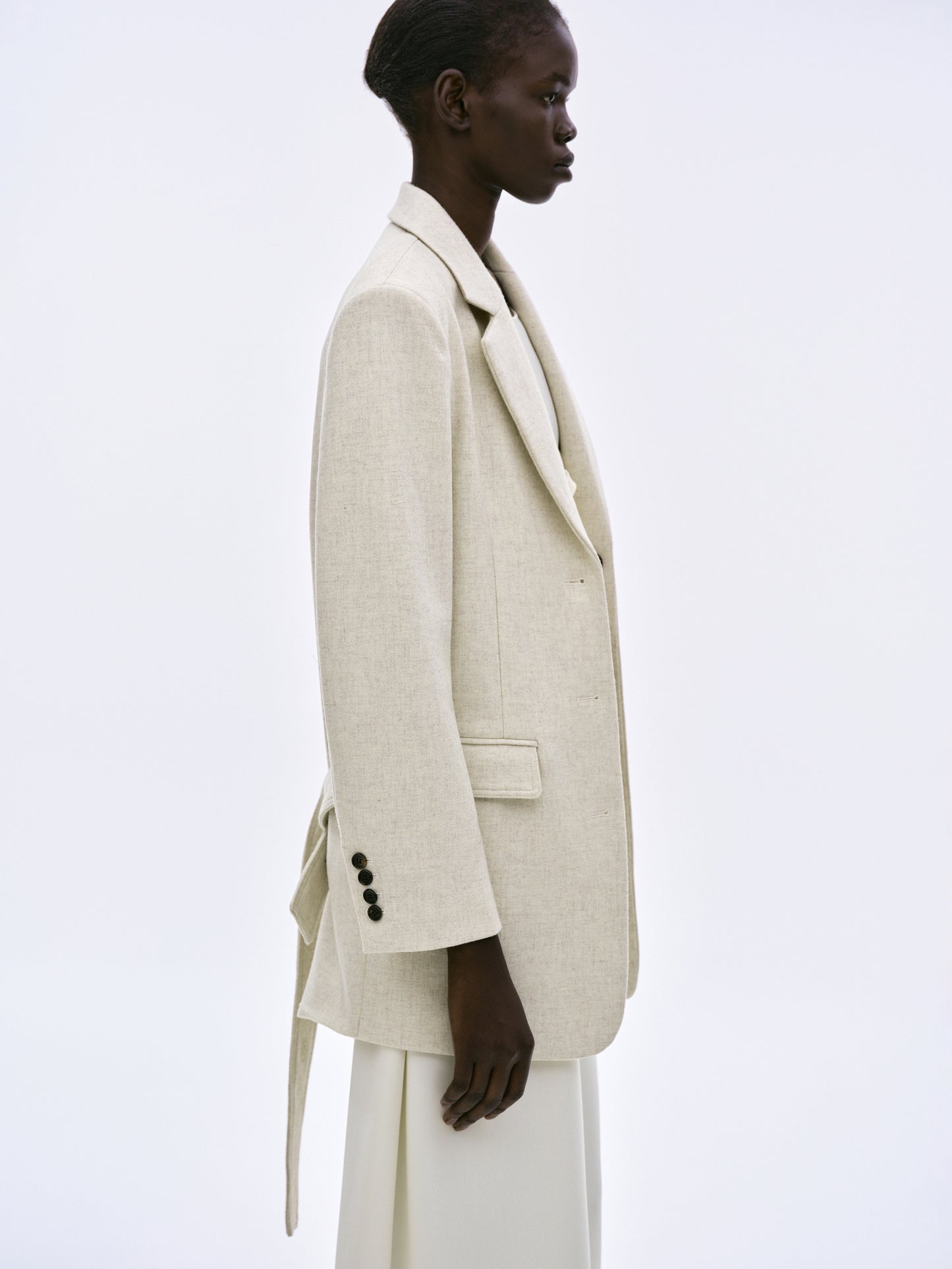 Cinch-Back Blazer, Oat Melange