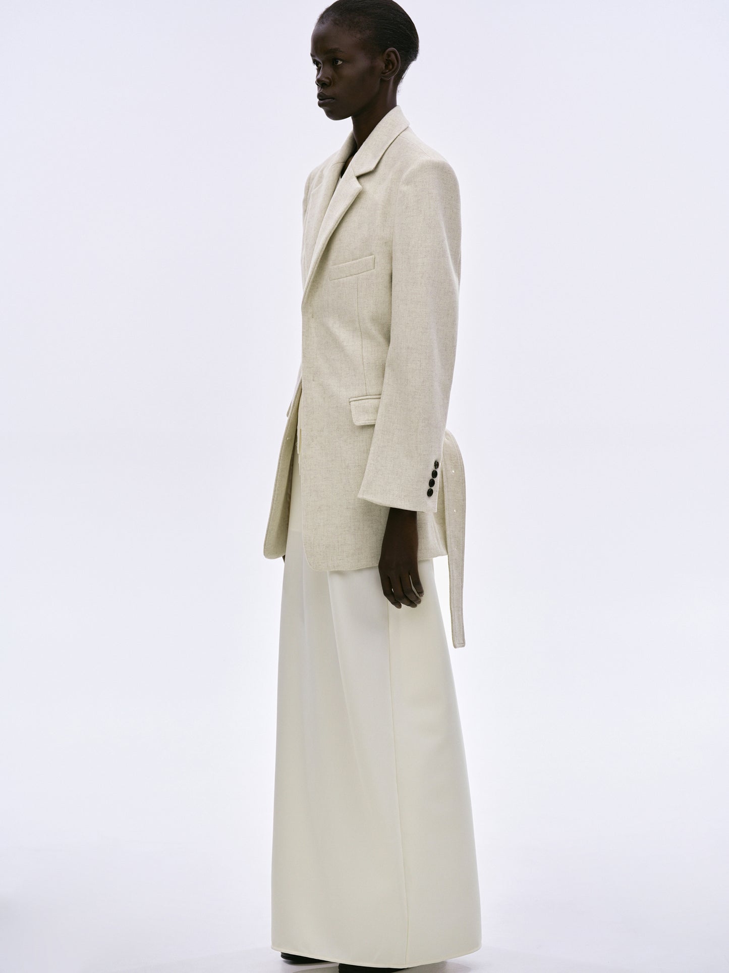 Cinch-Back Blazer, Oat Melange