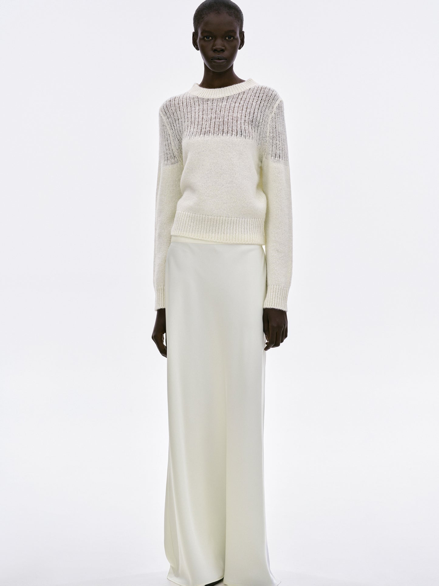 Silky Satin Skirt, Pearl