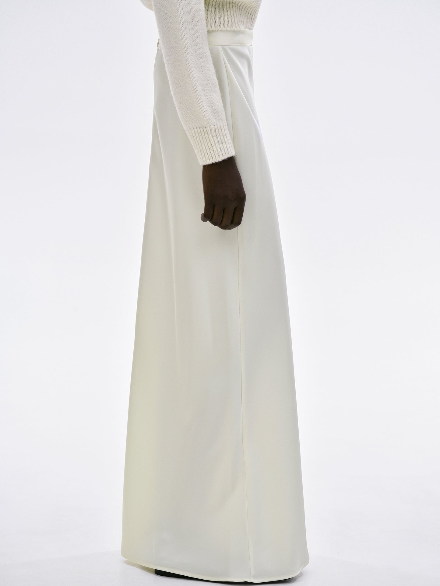 Silky Satin Skirt, Pearl