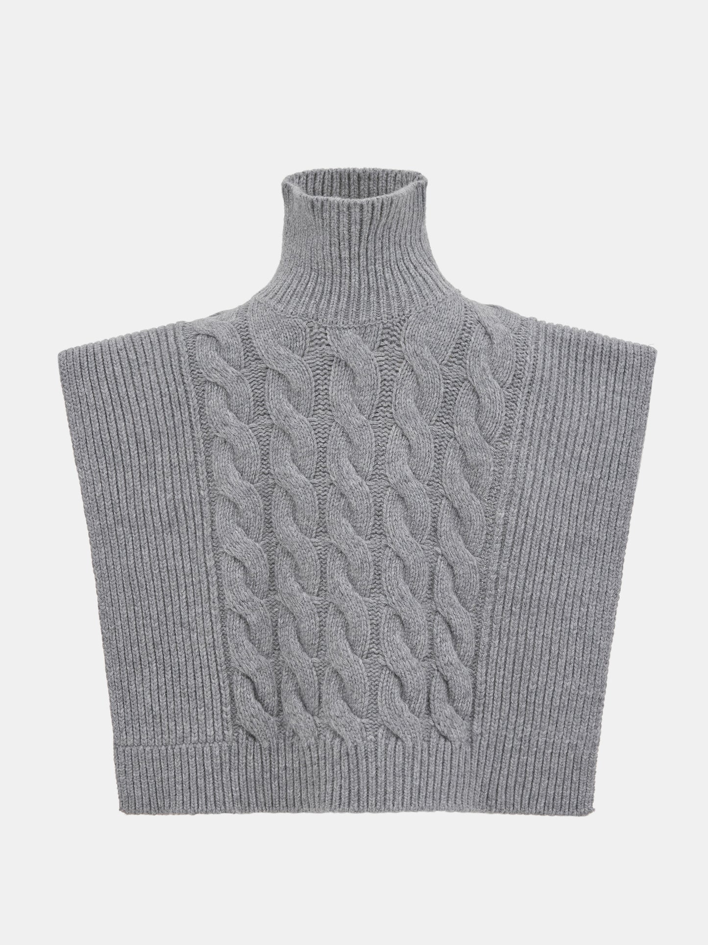 Kodilia Cable Knit Turtleneck Warmer, Light Grey