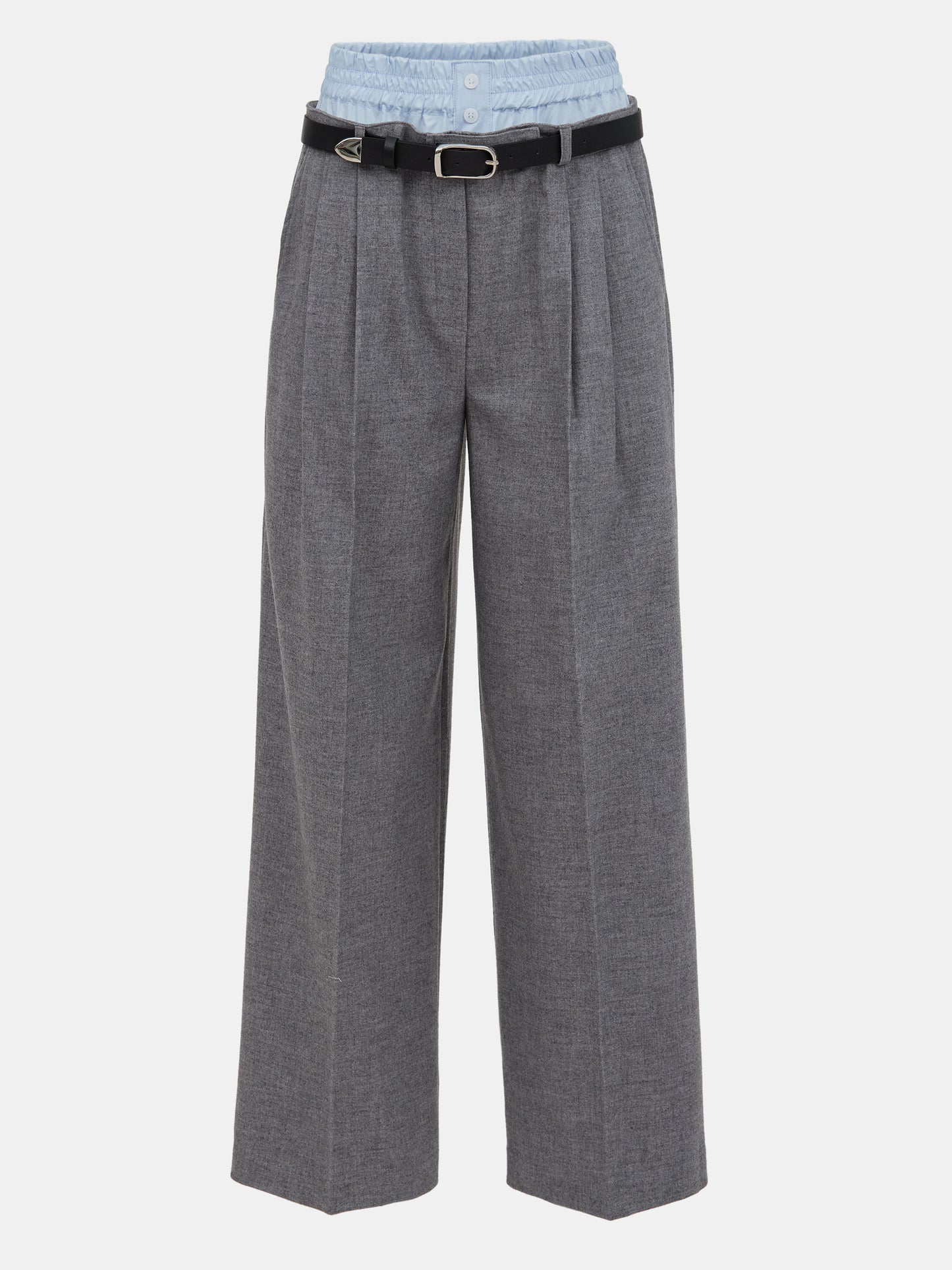 Caronte Built-In Boxers Belted Trousers, Grey