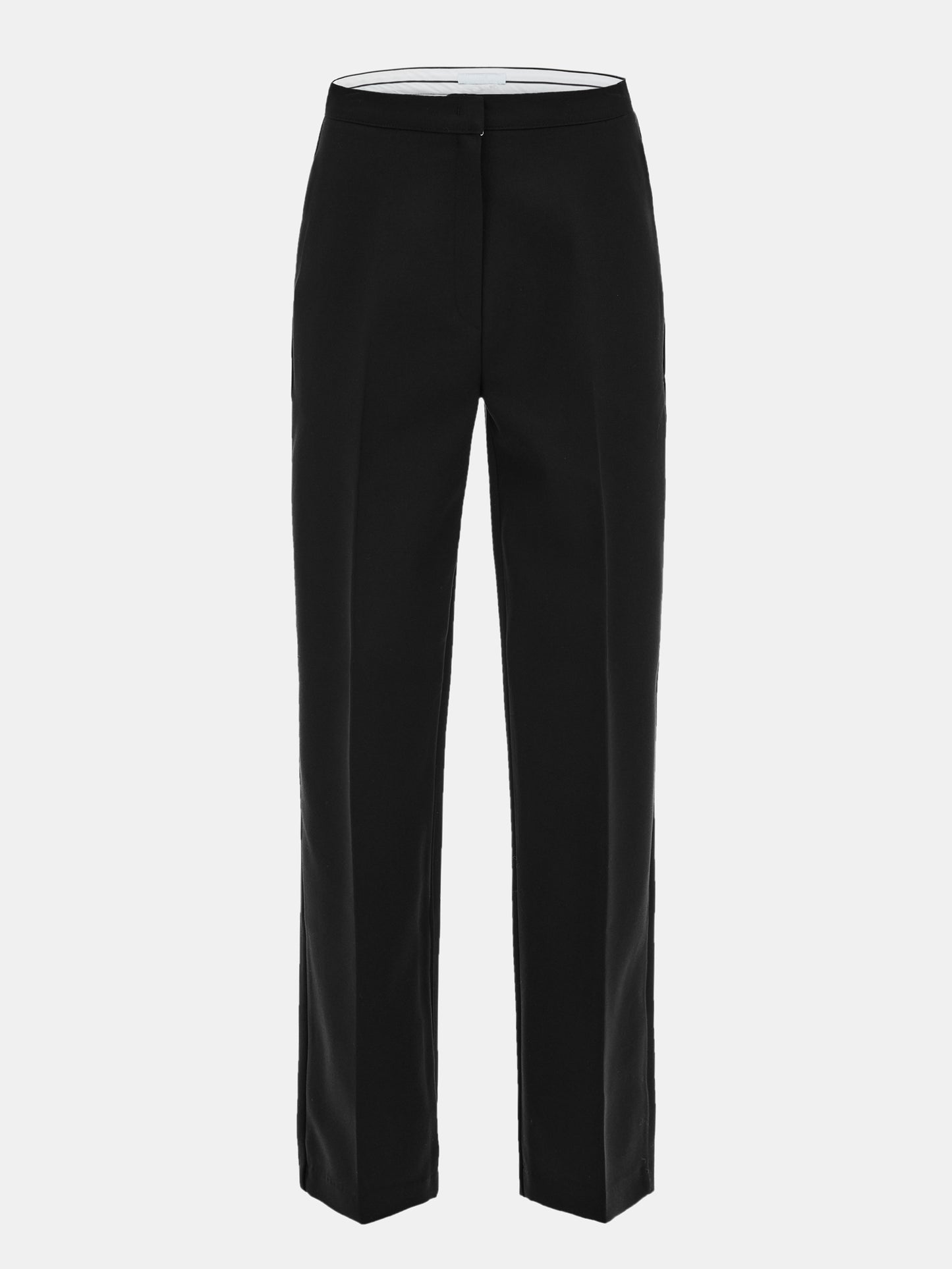 Wool-Blend Tapered Trousers, Black