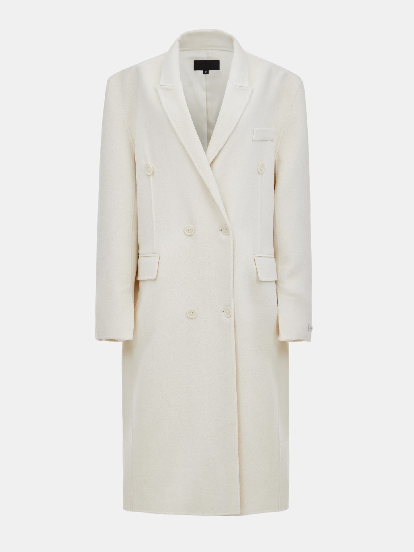 Double Breasted Maxi Wool Coat, Powder