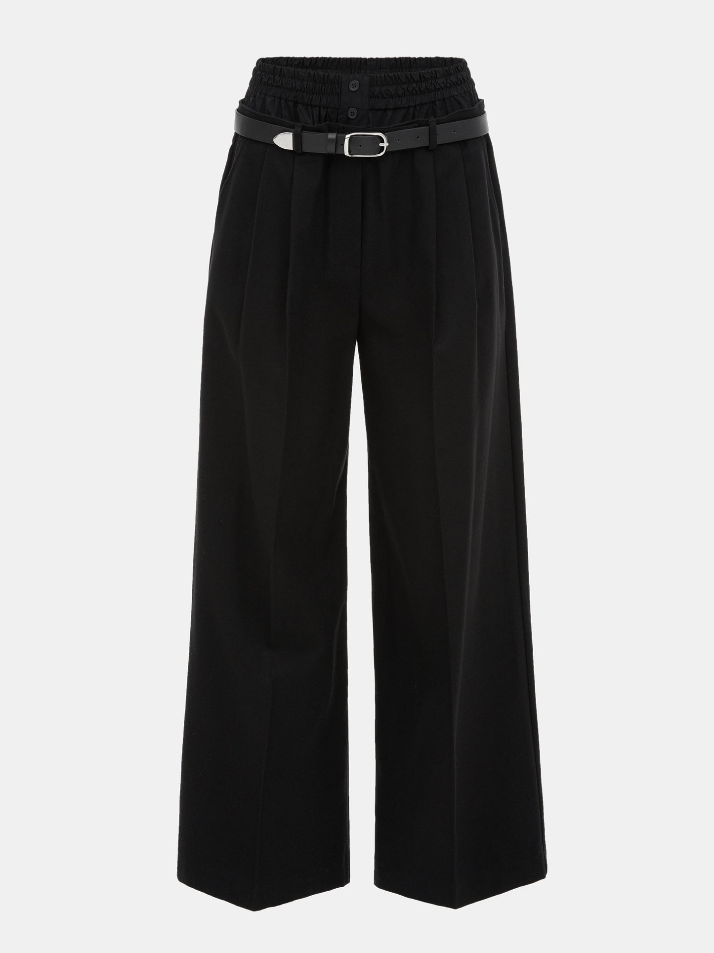 Caronte Built-In Boxers Belted Trousers, Black