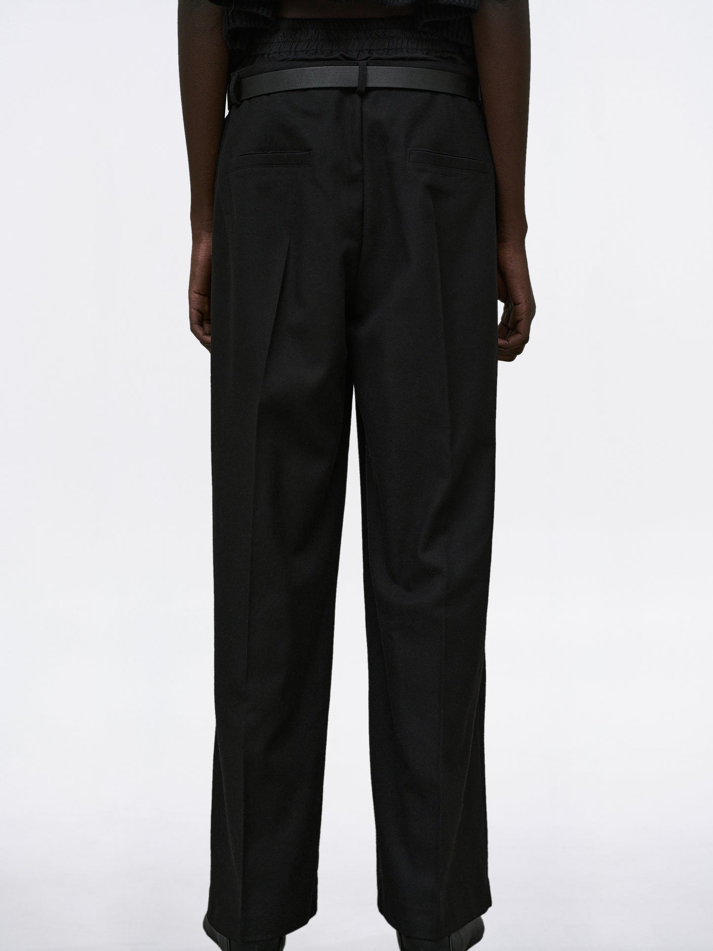 Caronte Built-In Boxers Belted Trousers, Black