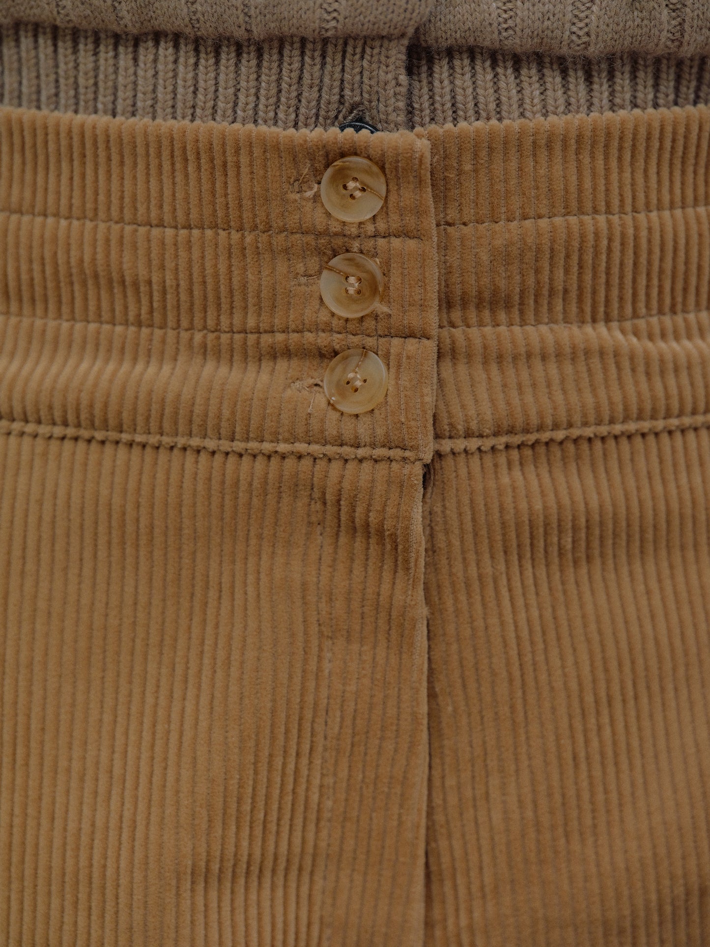 Teiera Triple Waist Corduroy Pants, Camel