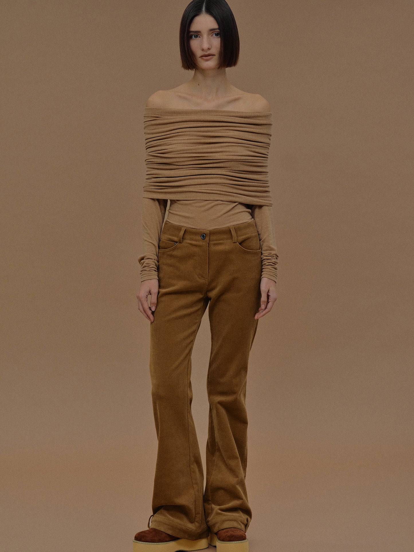 Joelle Upside Down Hem Pants, Sienna