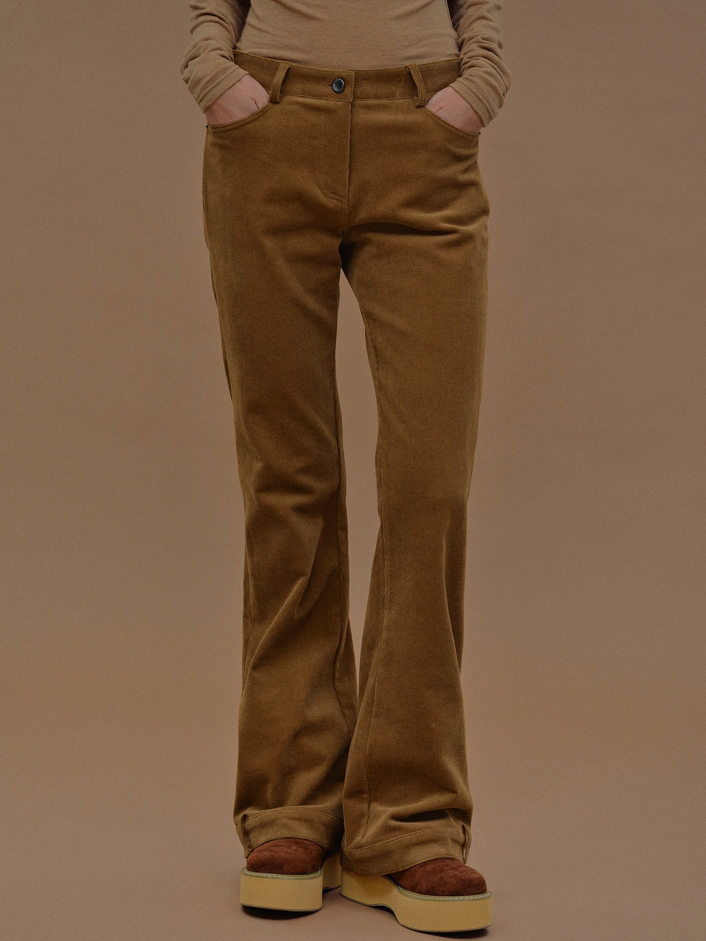 Joelle Upside Down Hem Pants, Sienna