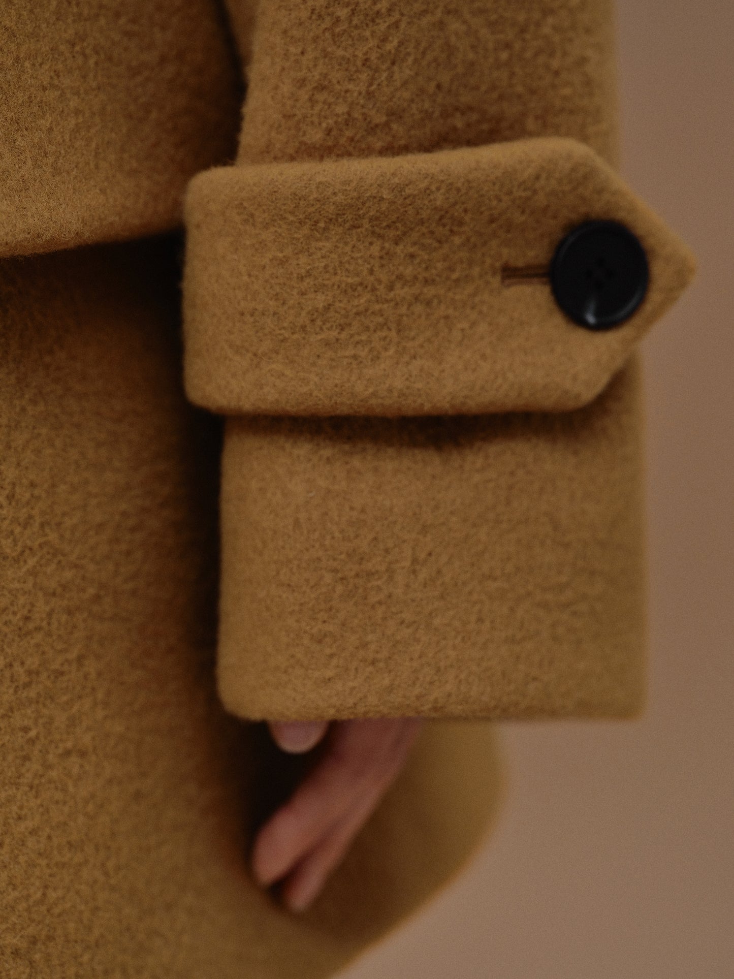 Gaia Oversized Melton Peacoat, Camel