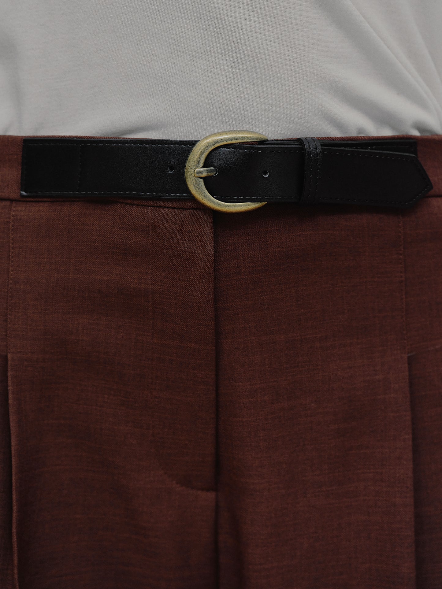 Relaxed Belted Trousers, Umber
