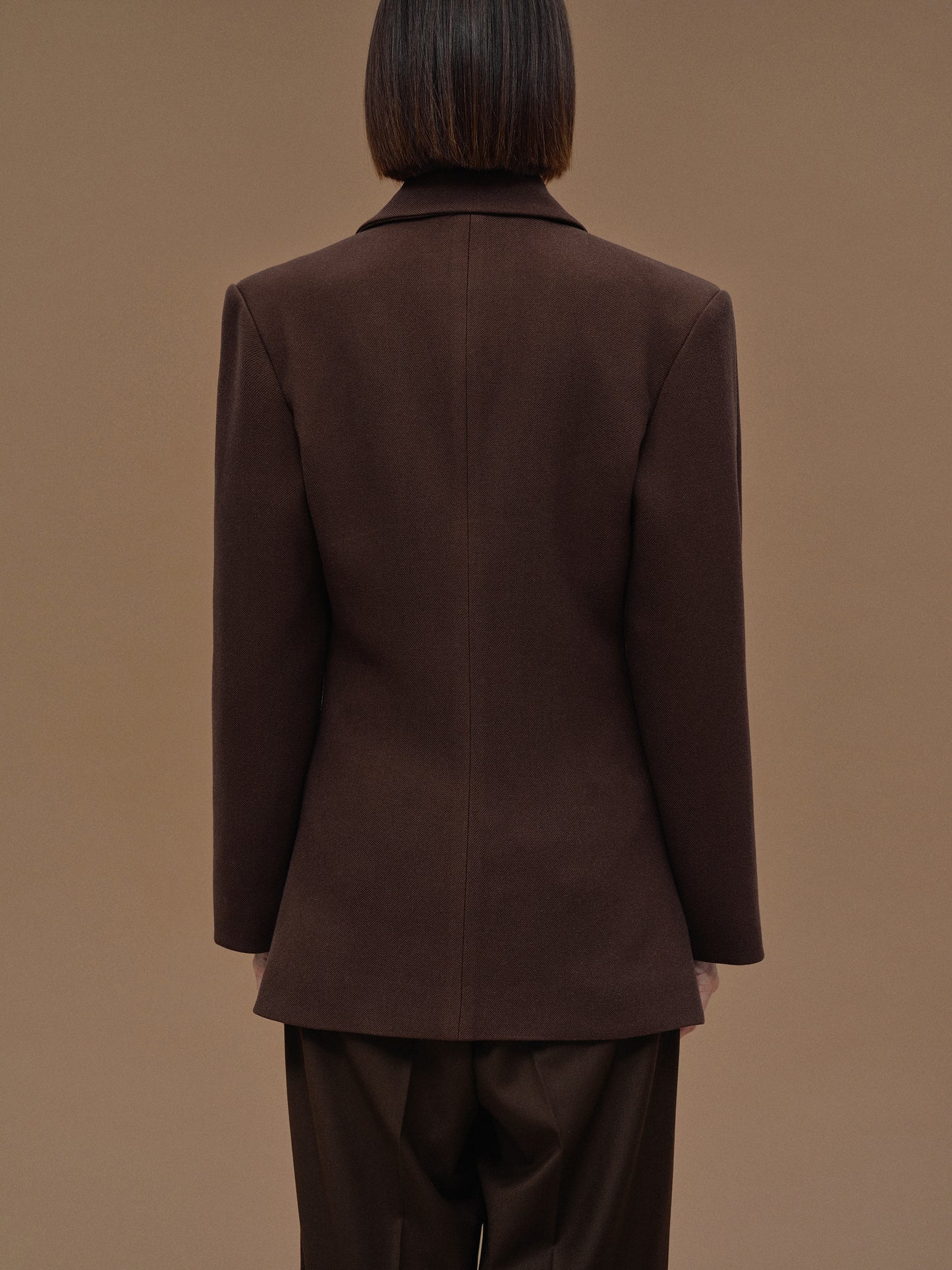 (Pre-order) Nangy Double Breasted Cinched Blazer, Pecan