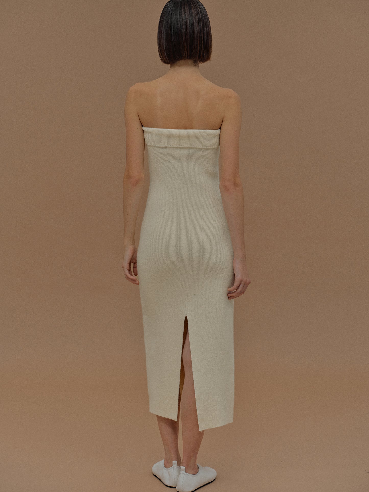 (Pre-order) Long Cardigan & Knit Dress Set, Tofu