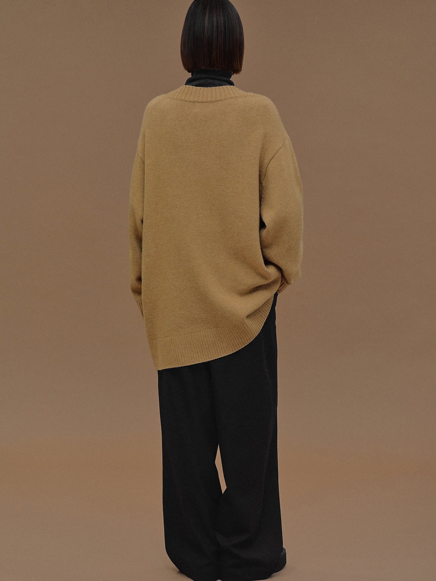 Agatha Lambswool Long Sweater, Sand
