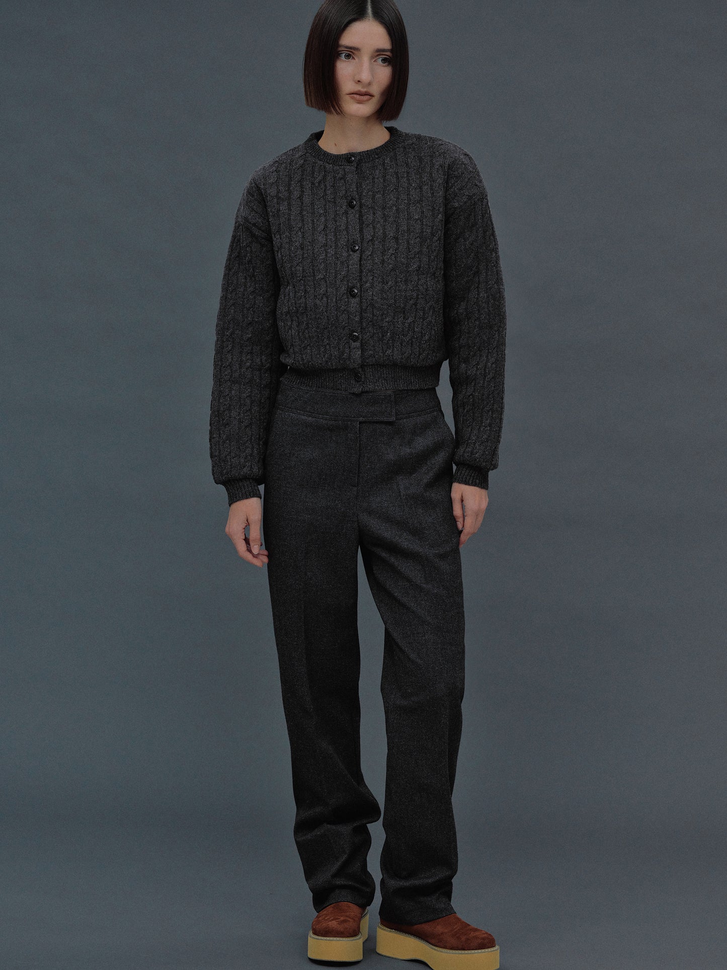 Unghia Insulated Cable Knit Puffer, Charcoal