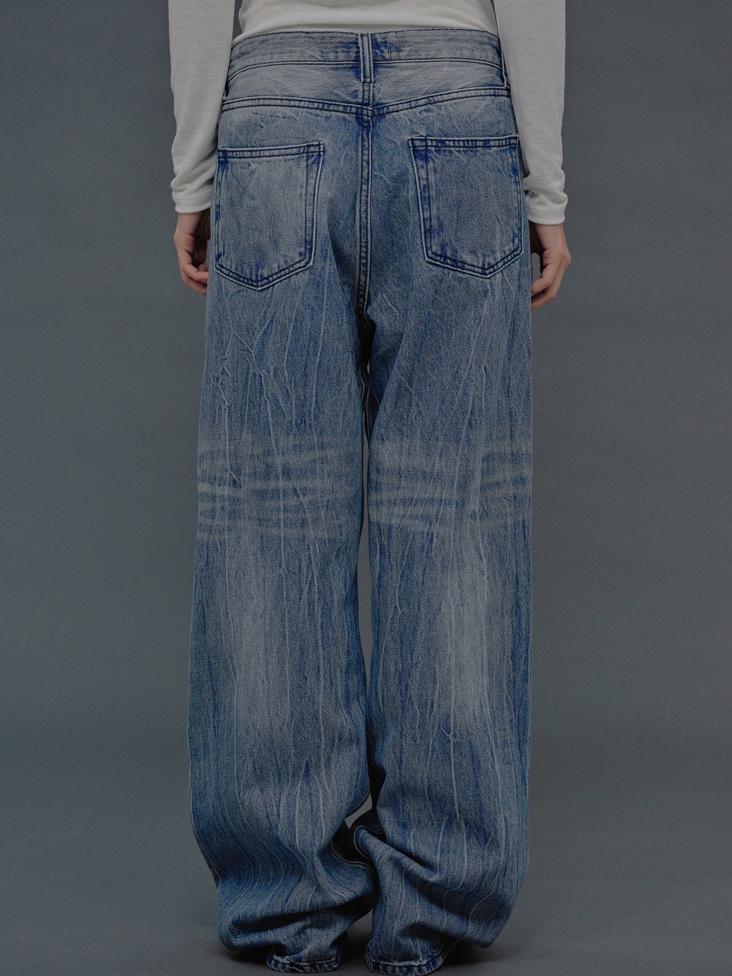Deconstructed Crossover Jeans, Medium Blue