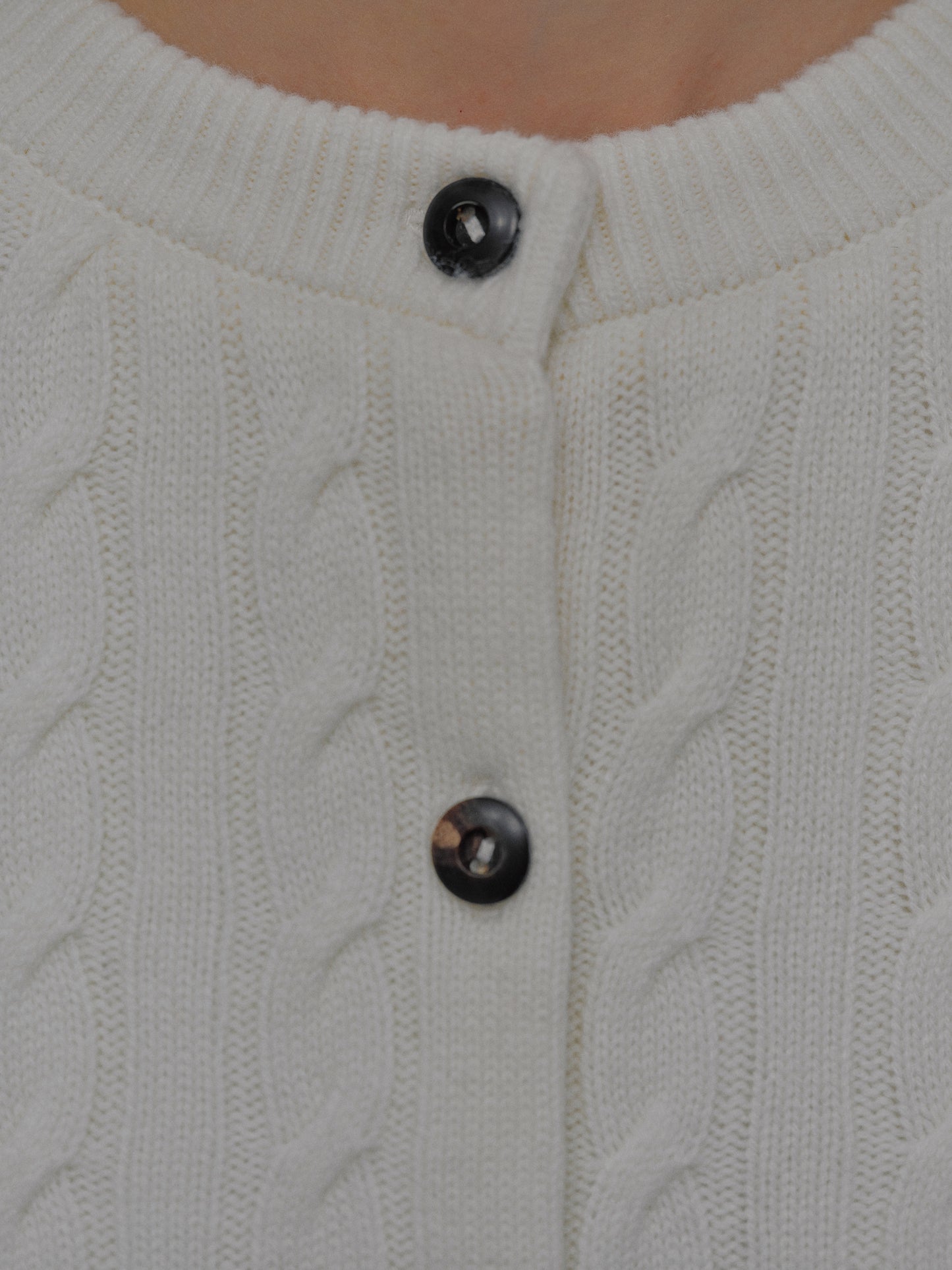 Unghia Insulated Cable Knit Puffer, Cream