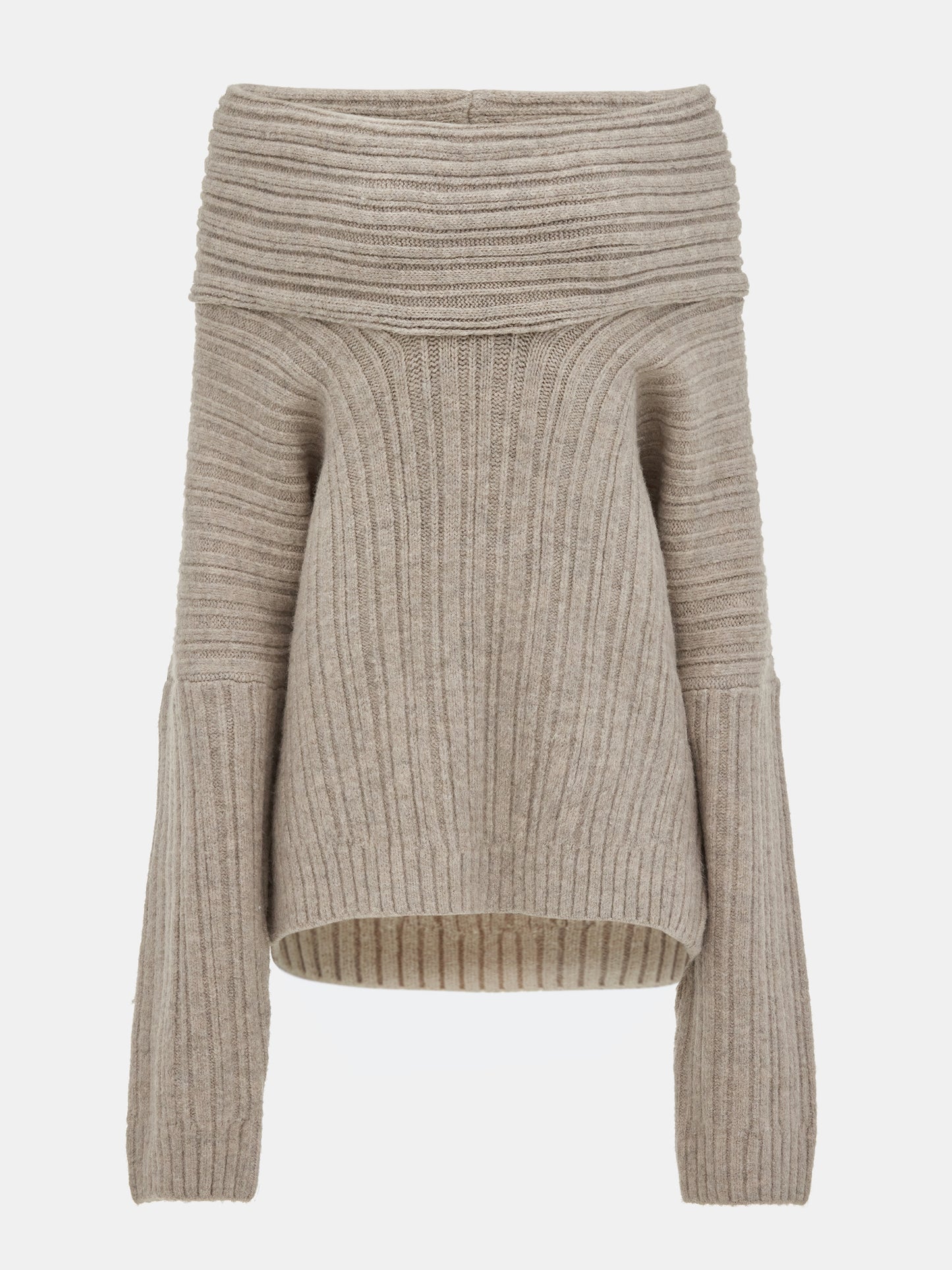 (Pre-order) Becca Oversized High Roll Knit Pullover, Coconut