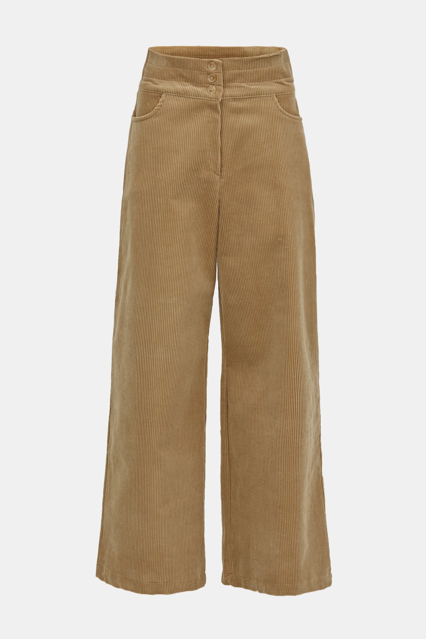 Teiera Triple Waist Corduroy Pants, Camel
