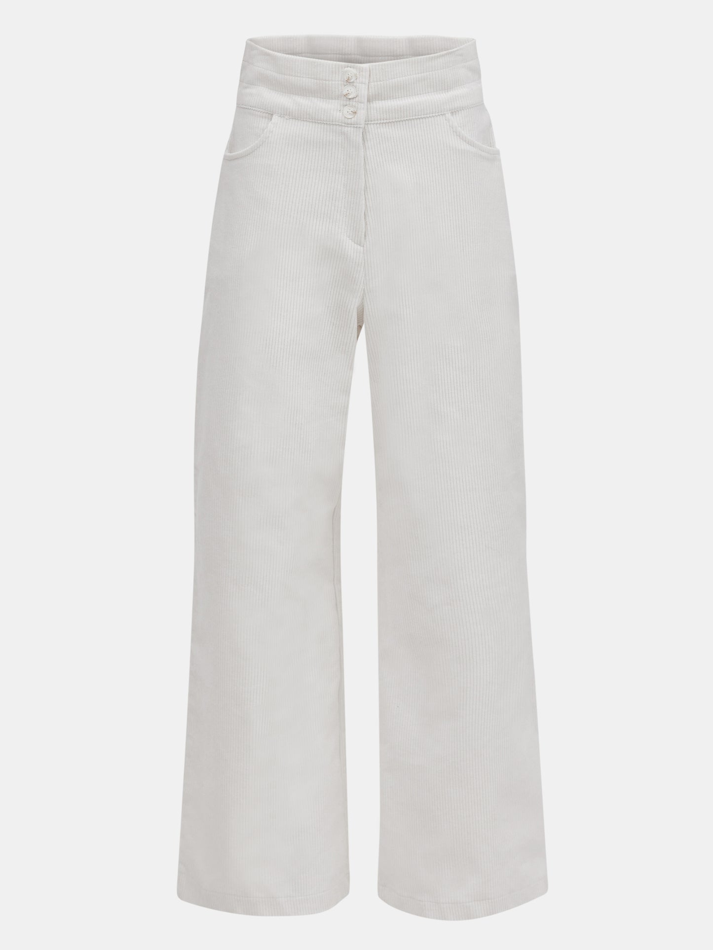 Teiera Triple Waist Corduroy Pants, White