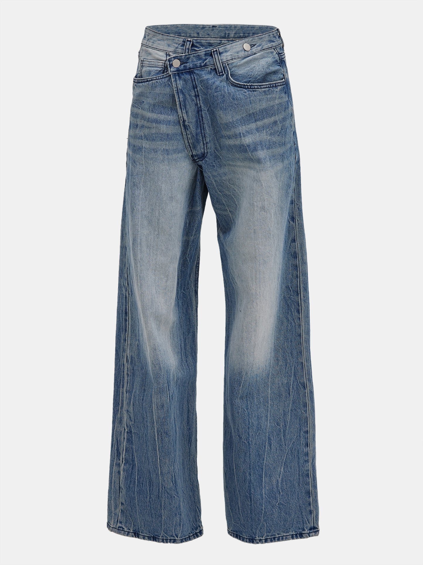 Deconstructed Crossover Jeans, Medium Blue