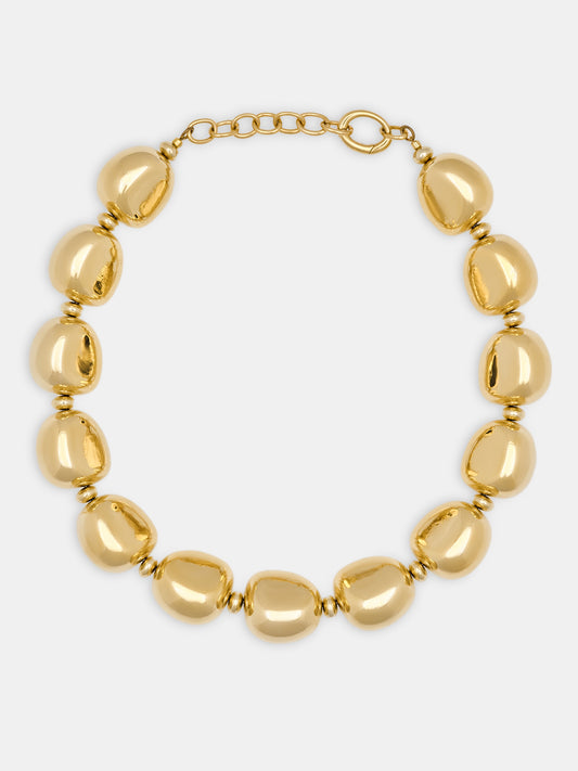 Irregular Beaded Necklace, Gold