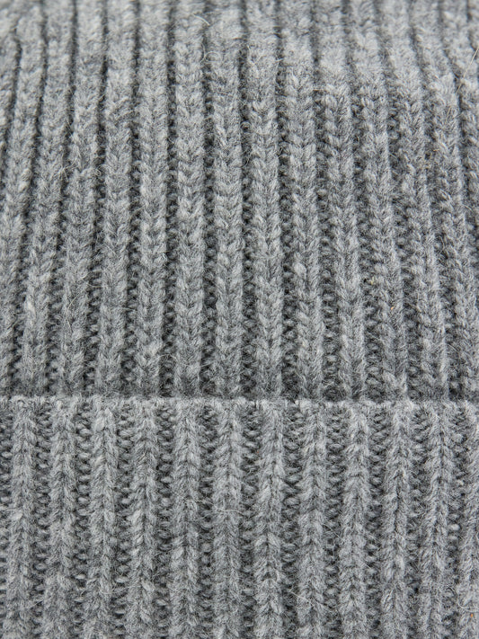 Fine Wool Earflap Beanie, Anthracite