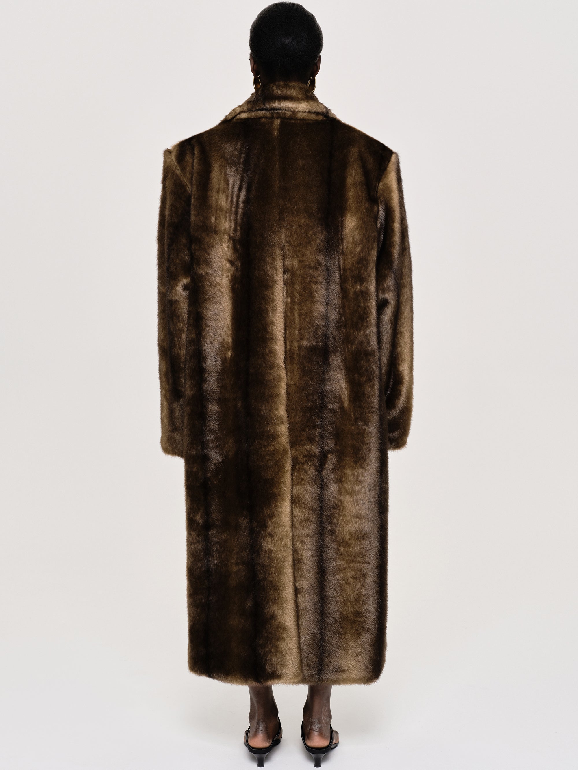 Wallis Oversized Grandpa Fur Coat, Espresso