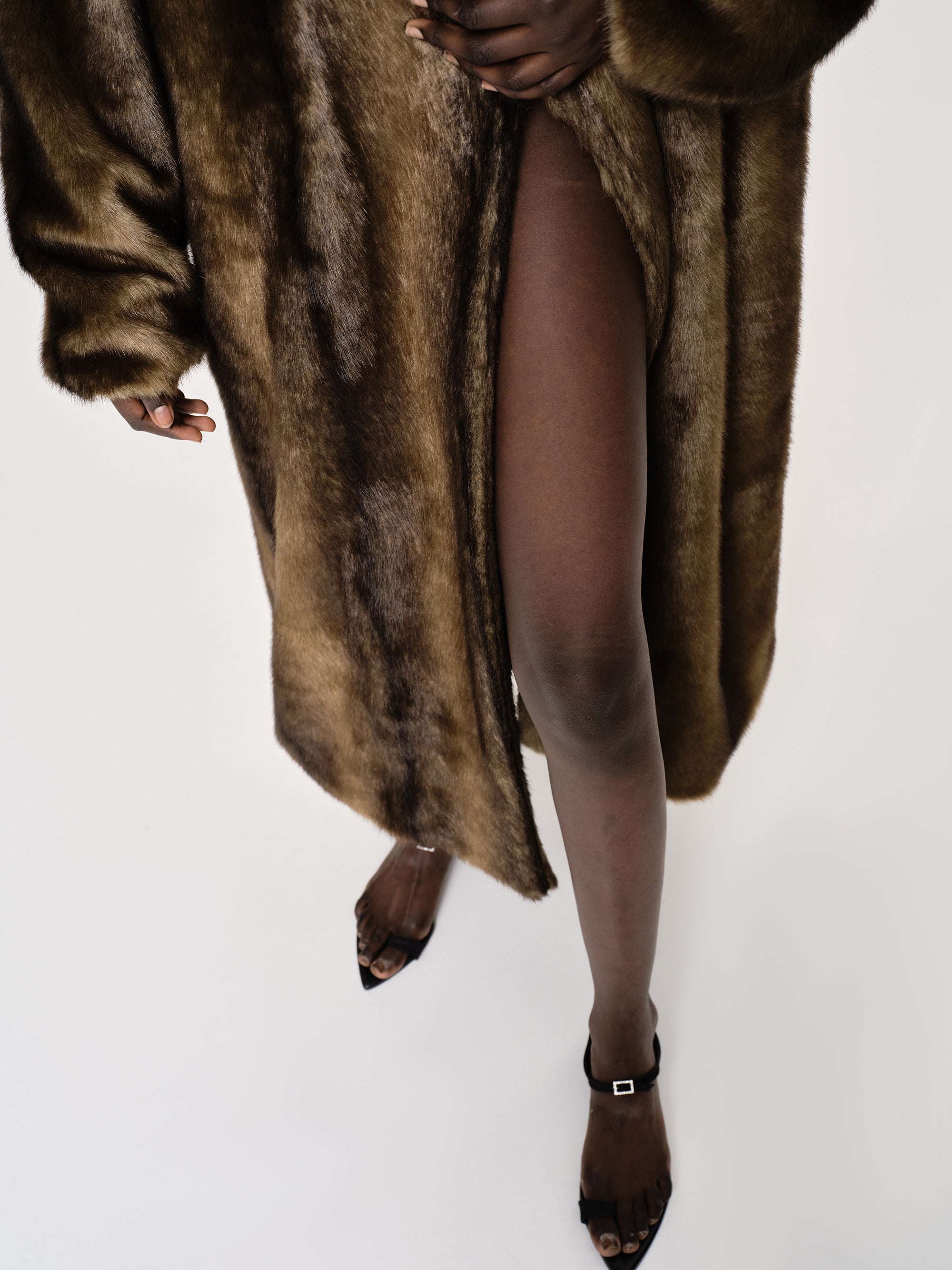Wallis Oversized Grandpa Fur Coat, Espresso