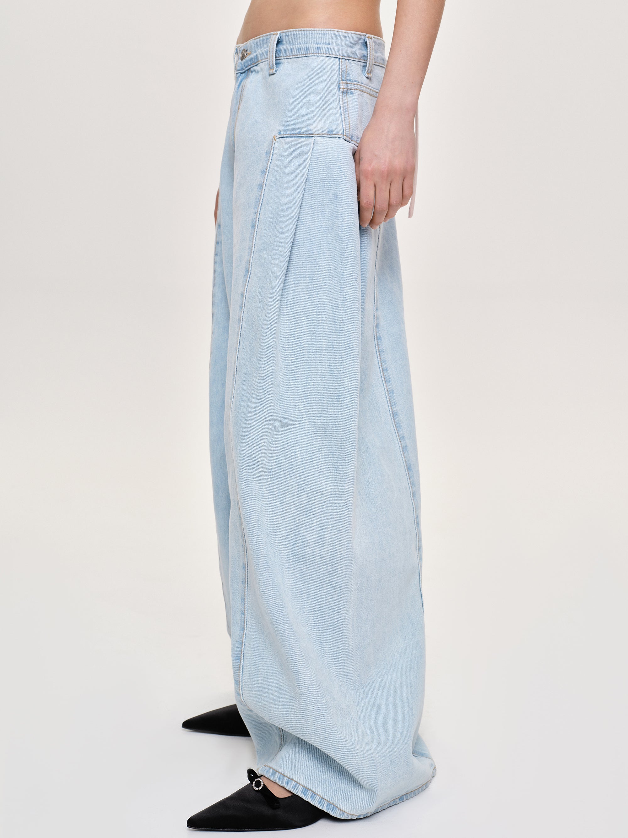Double Side Oversized Jeans, Light Blue – SourceUnknown