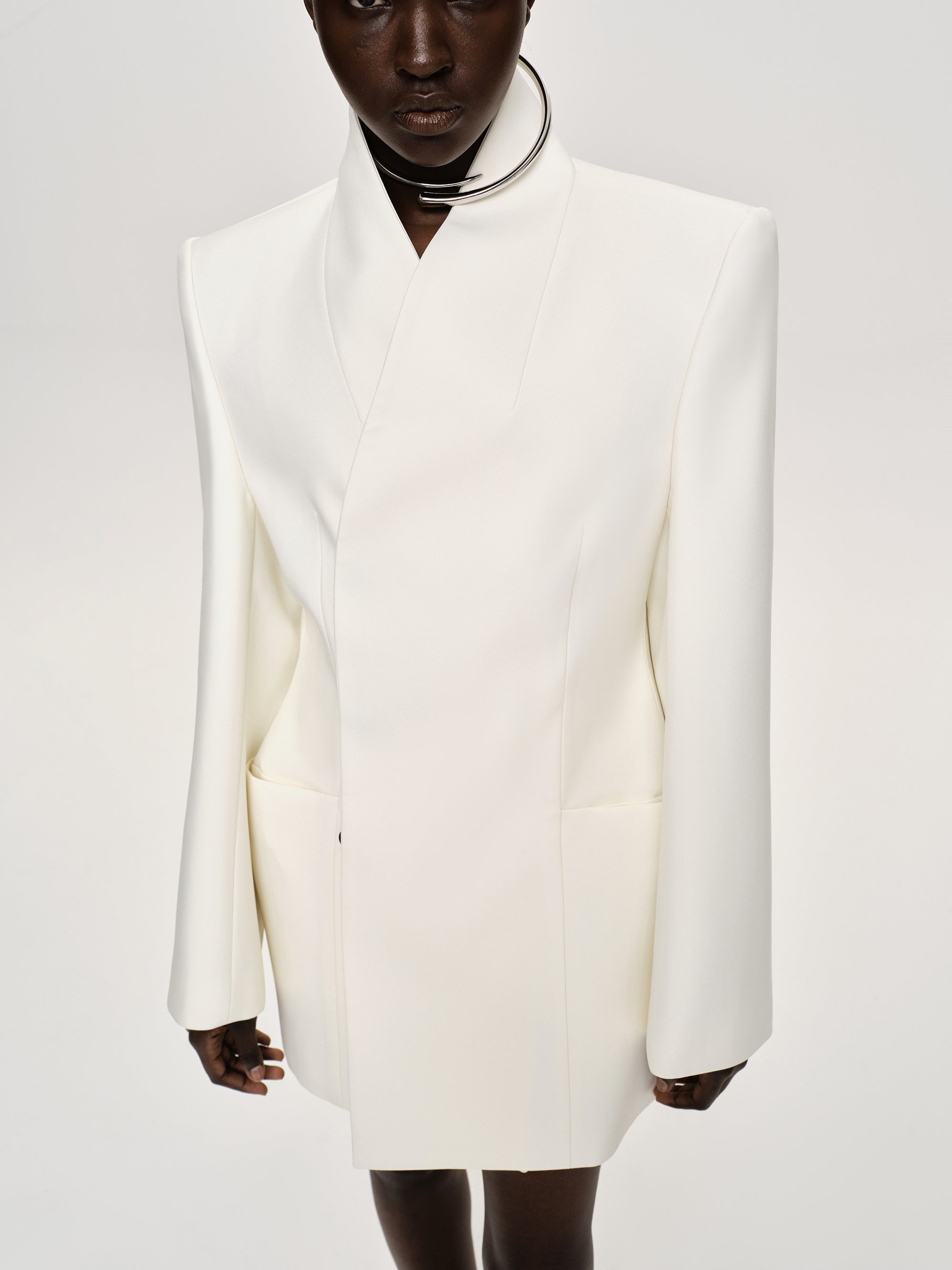 Corrin Wrap Blazer, Cream