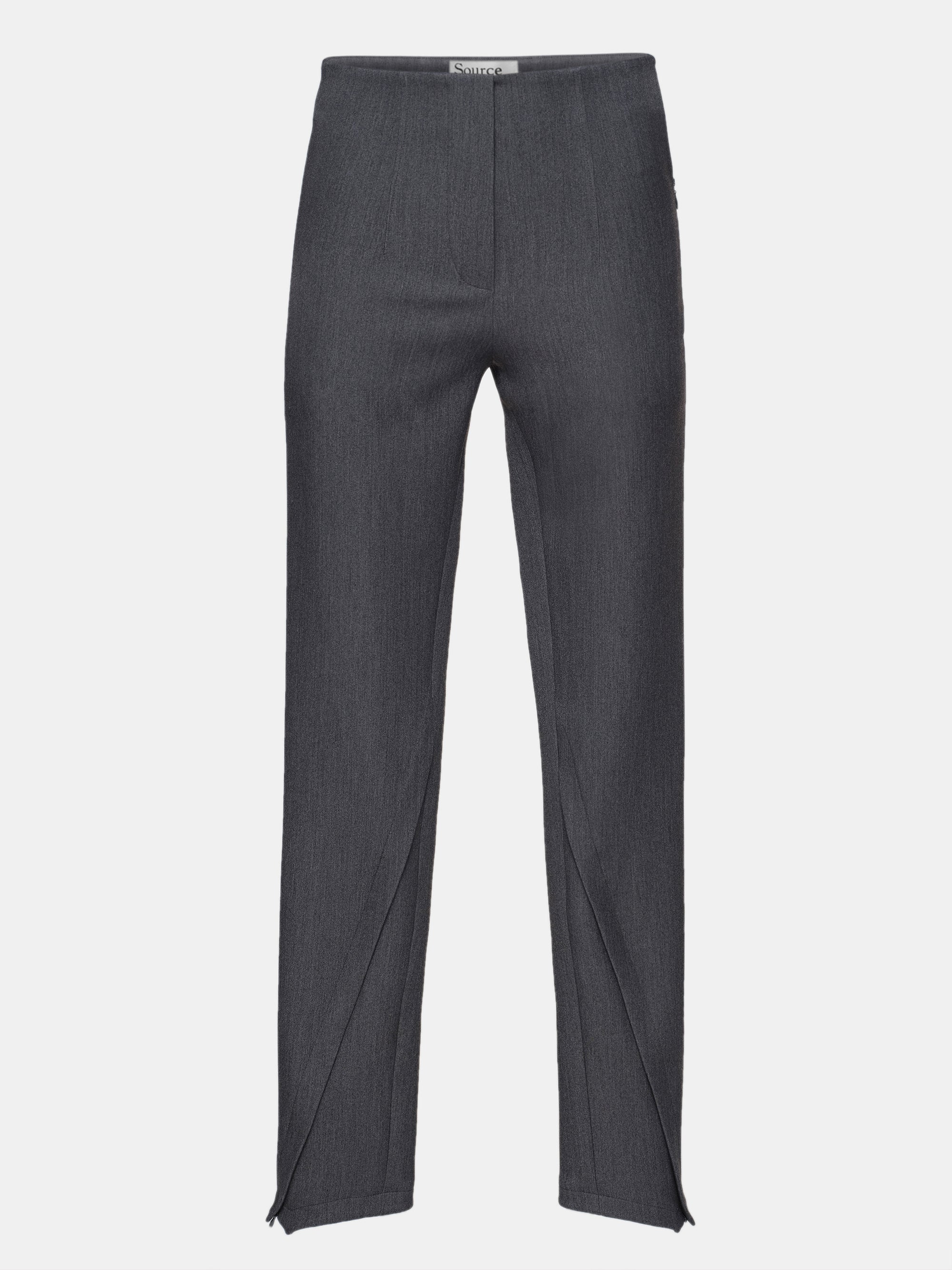 Tyia Bias-Cut Slim Trousers, Dark Charcoal