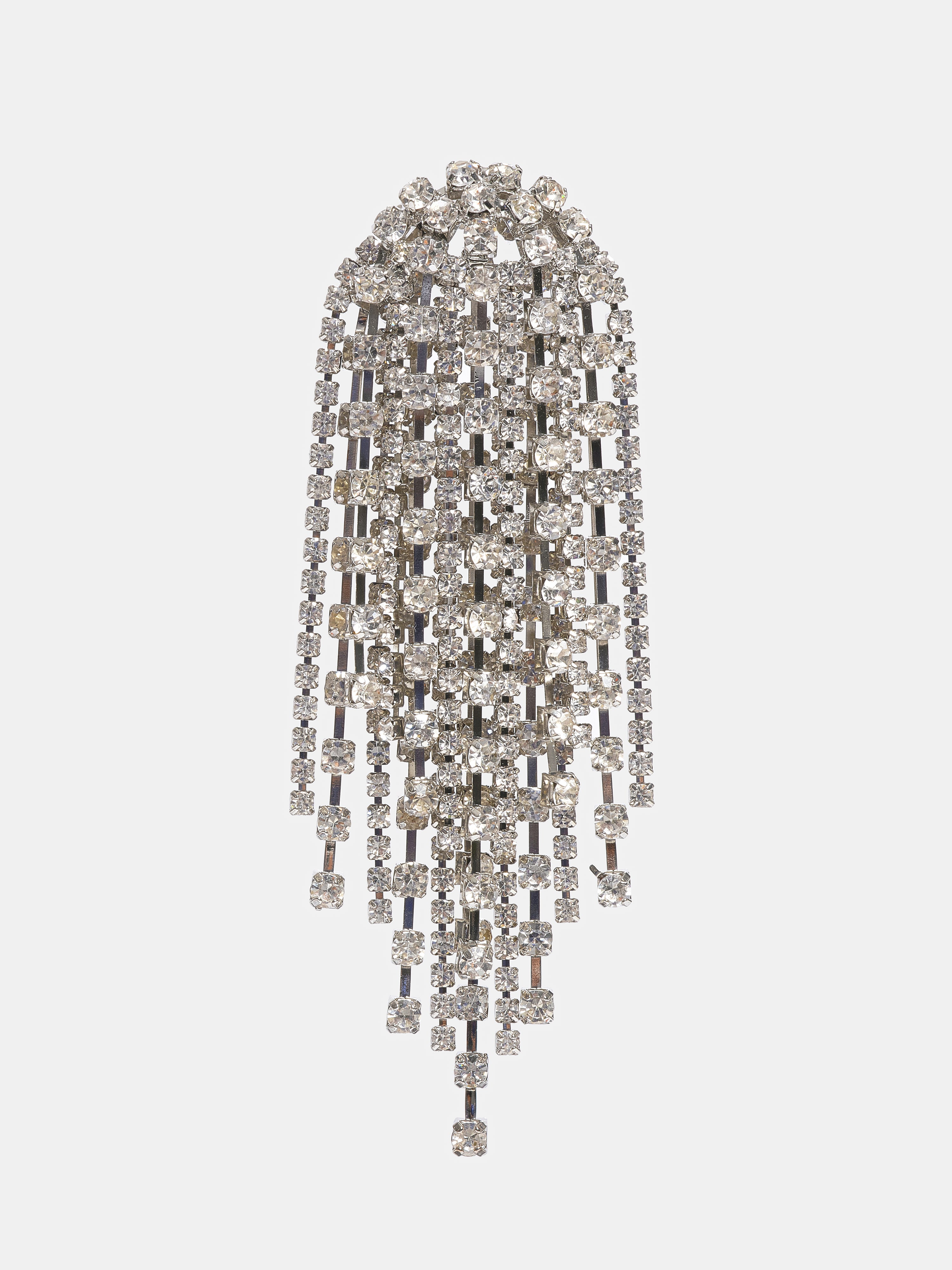 Long Rhinestone Earrings, Silver