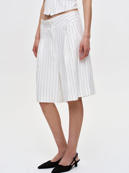 (Pre-order) Bermuda Stripe Shorts, White