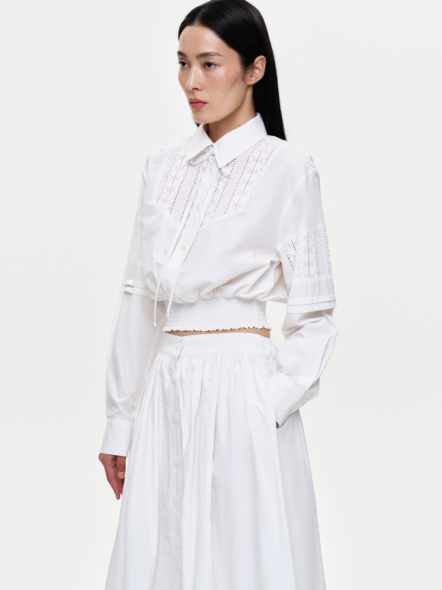 Broderie Anglaise Shirt, White
